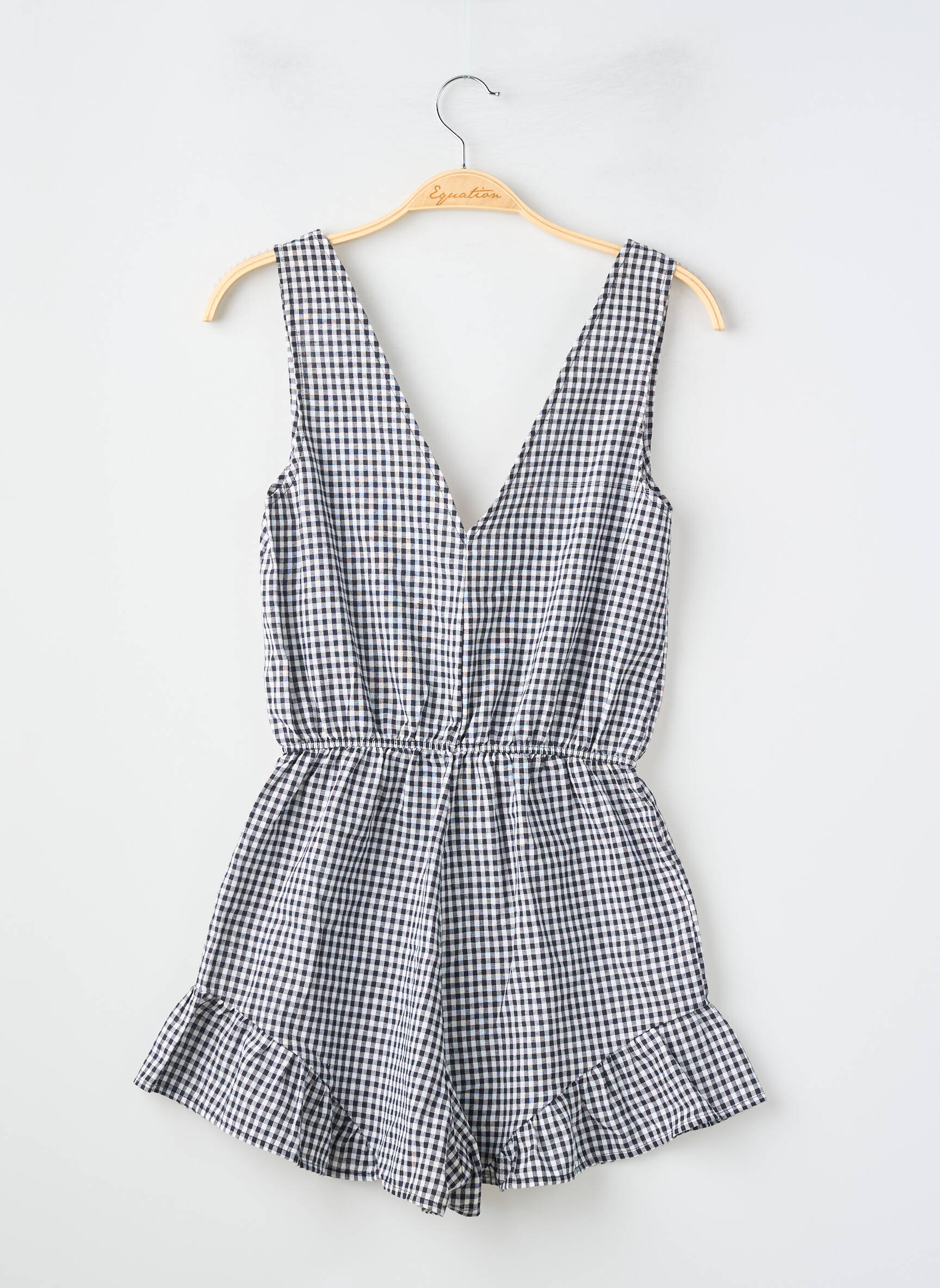 Combishort tissage crêpe sans manche noir SANS MARQUE femme