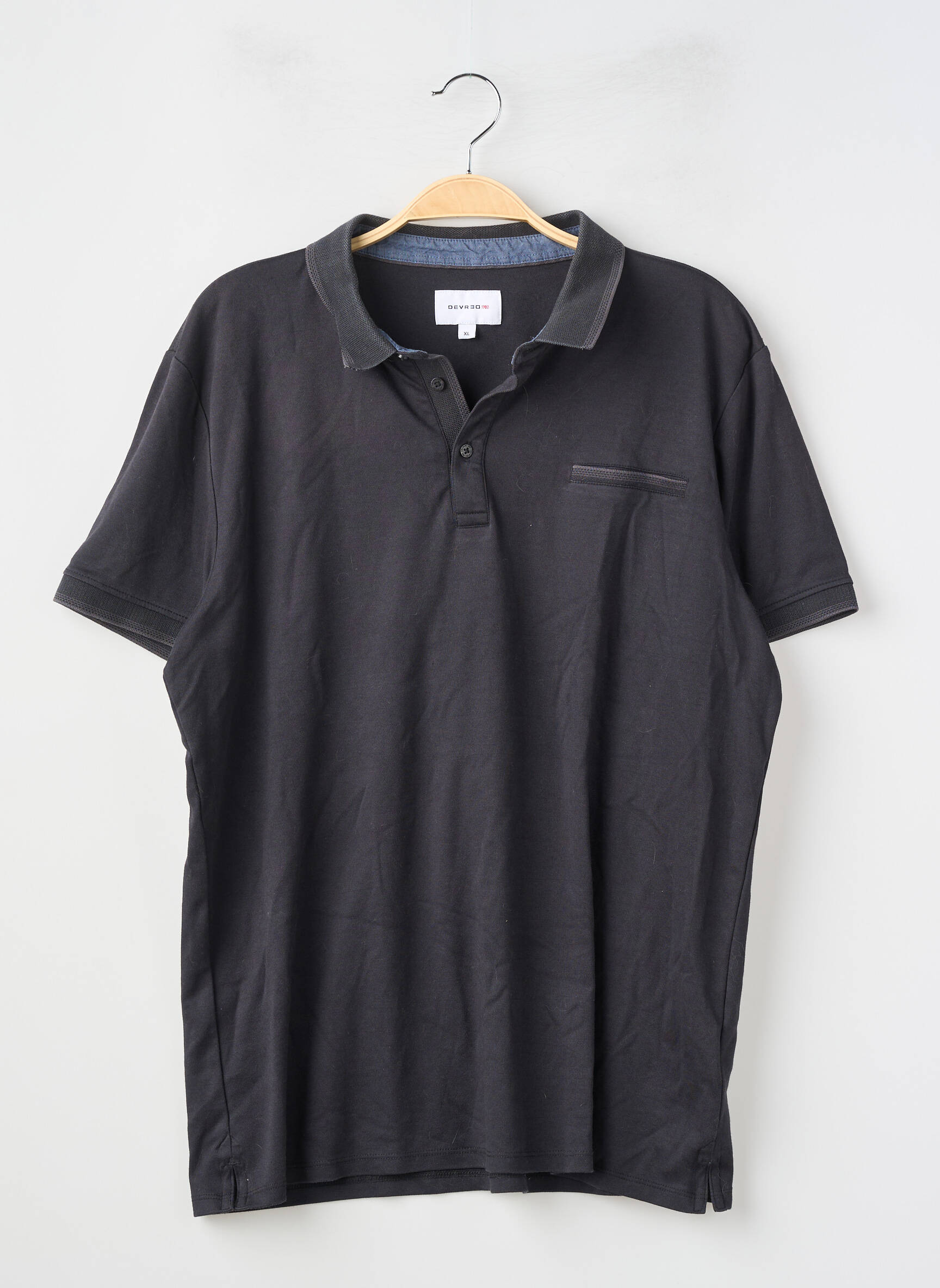 Polo tissage jersey manches courtes noir DEVRED homme