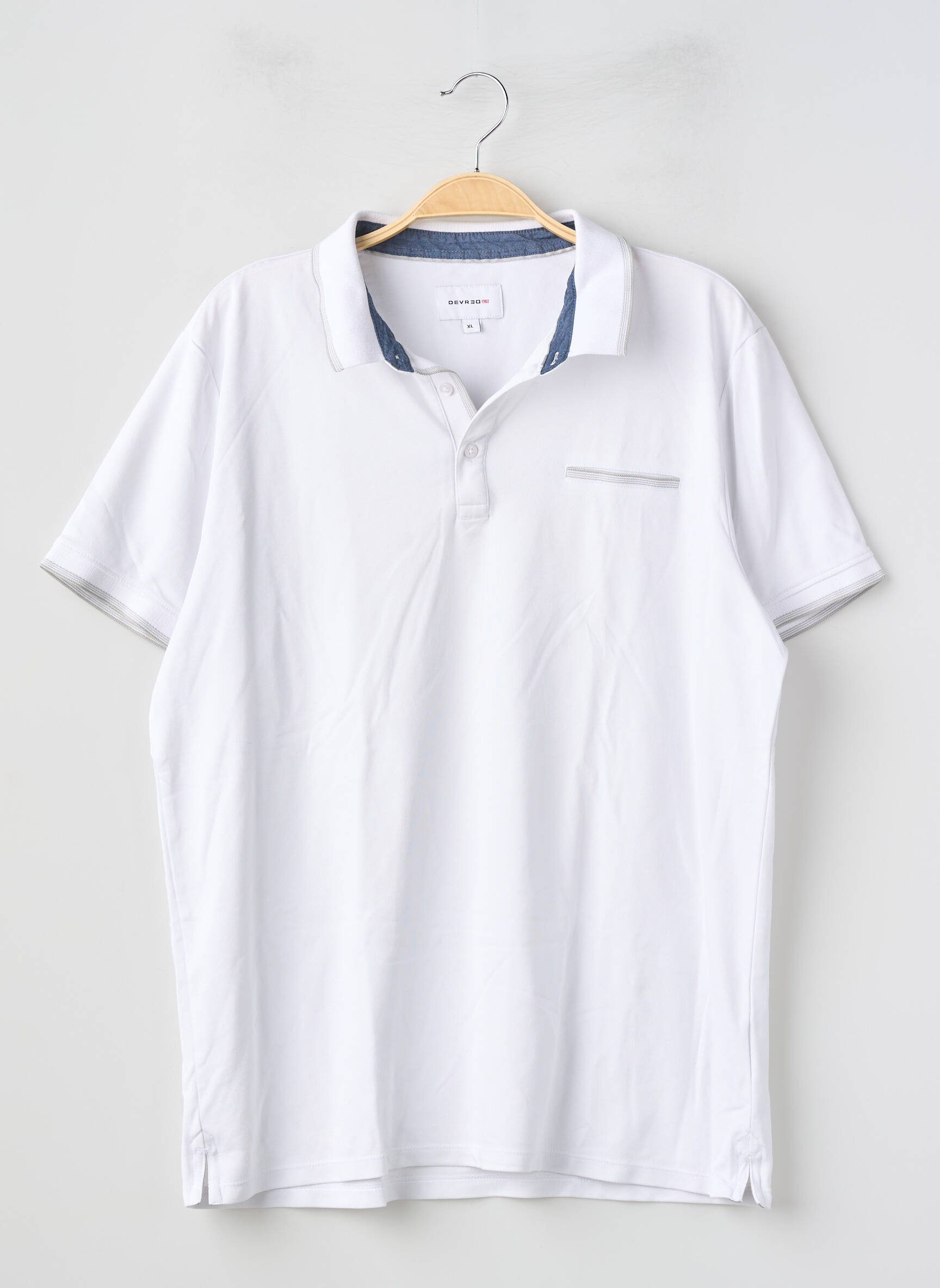 Polo stretch manches courtes blanc DEVRED homme
