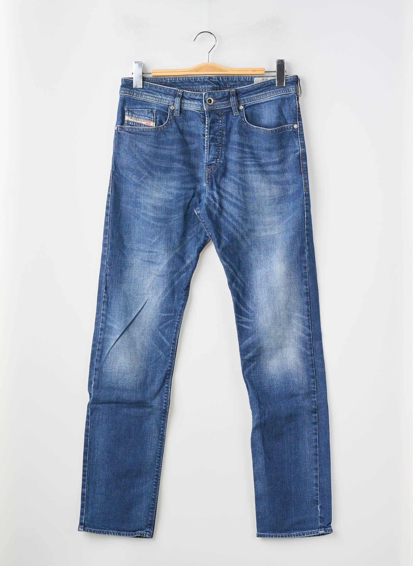 Jeans coupe slim fermeture boutonnée sur le devant taille normale bleu DIESEL homme