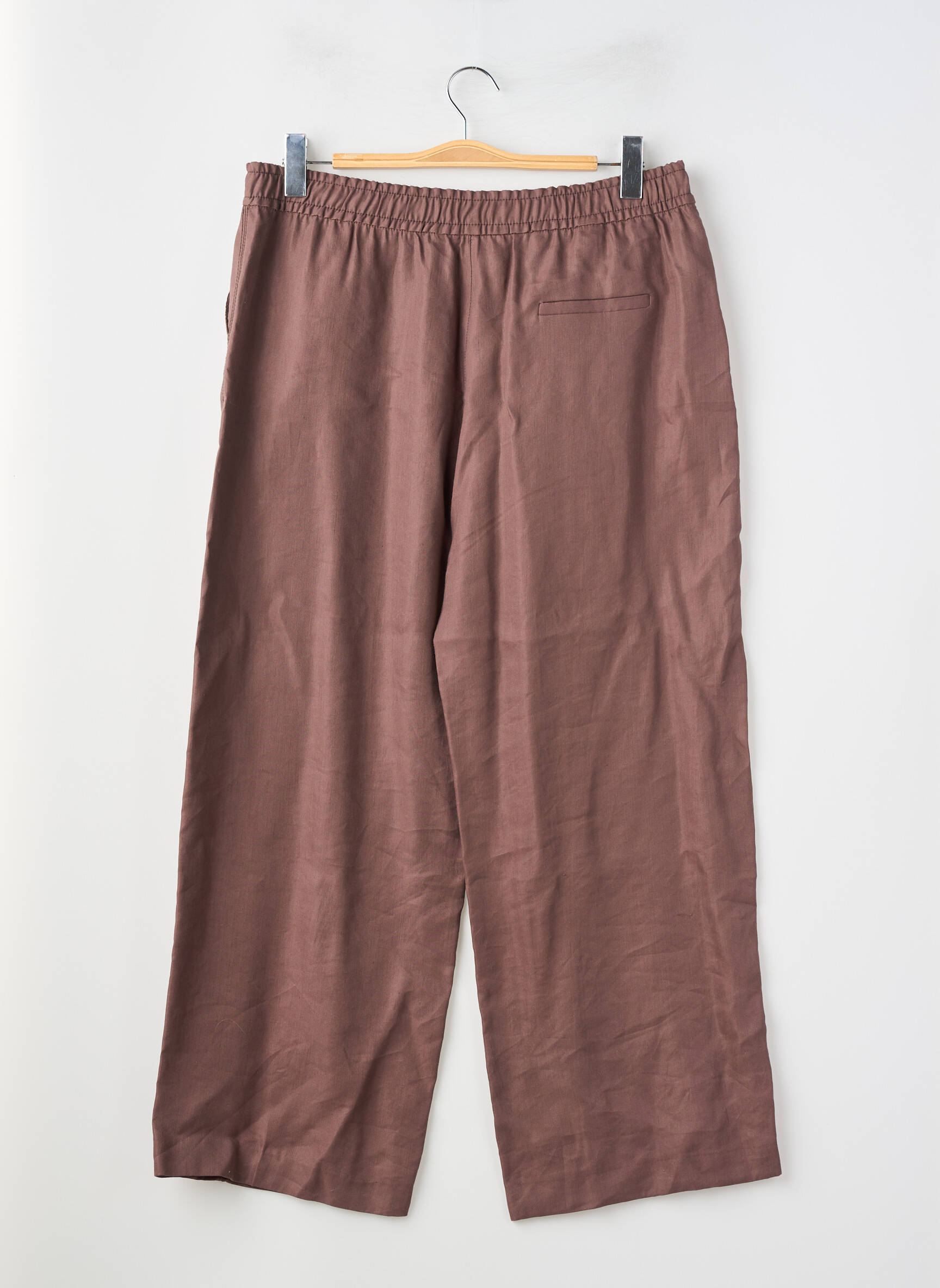 Pantalon 7/8 taille élastique taille normale marron ZARA femme