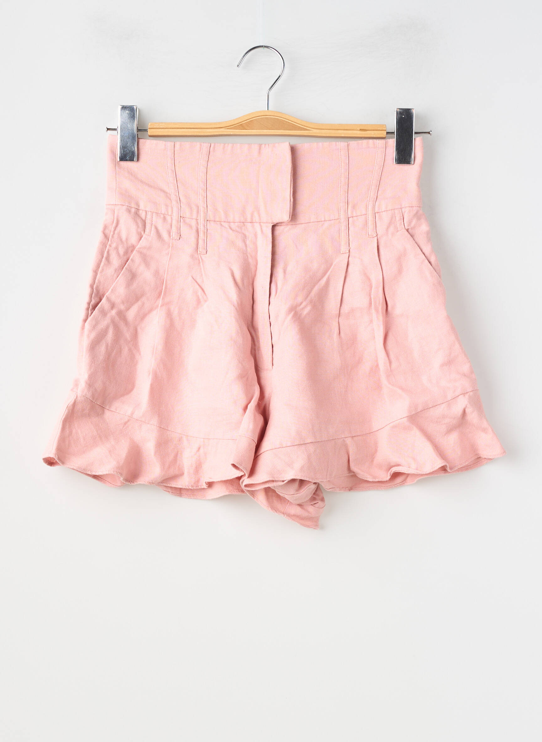 Short fermeture zippée sous rabat avec crochet taille haute rose FOREVER NEW femme
