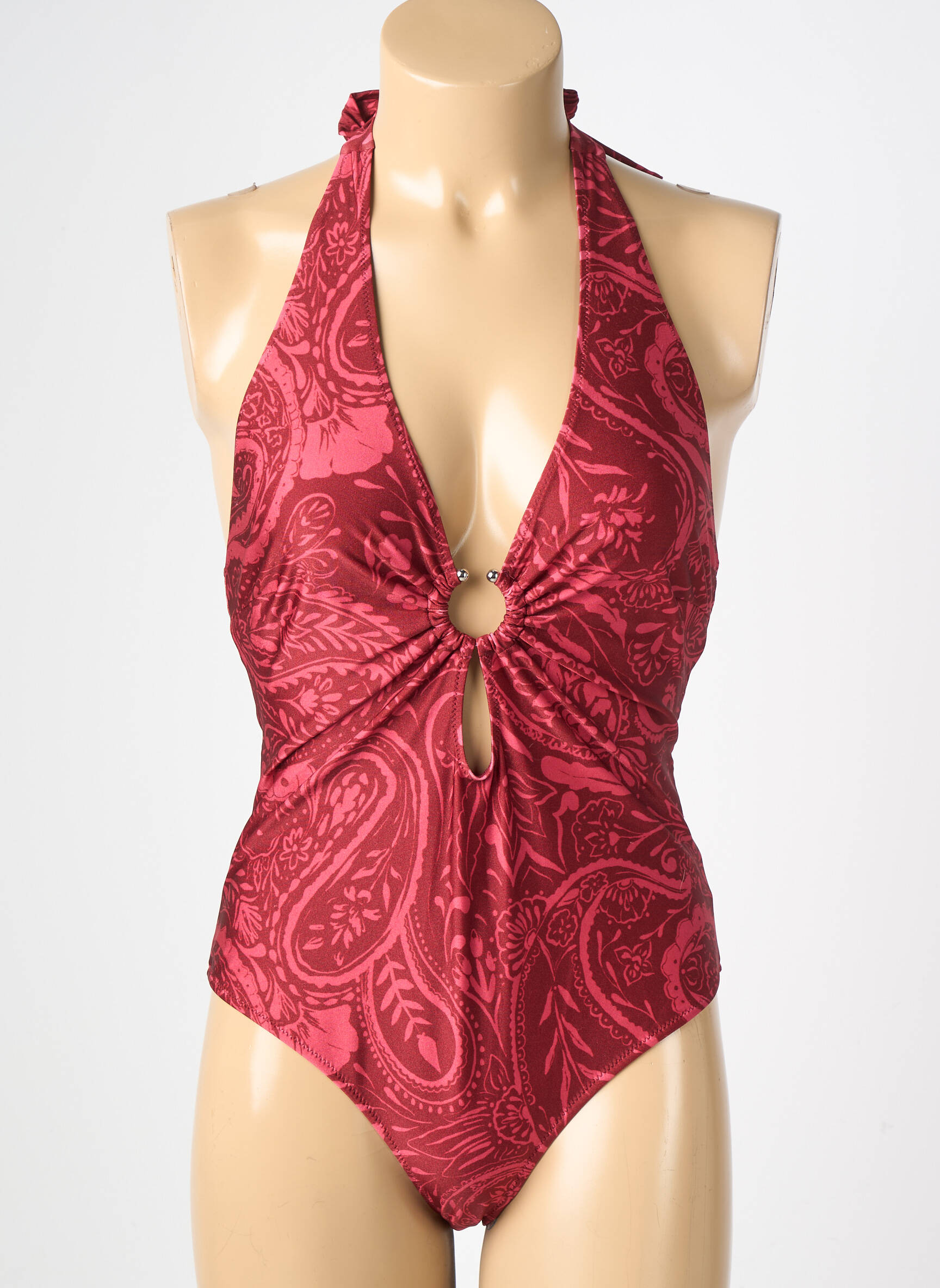 Maillot de bain 1 pièce stretch rouge ALME femme