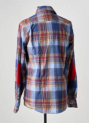 Chemise manches longues imprimé écossais bleu RECYCLED ART WORLD homme