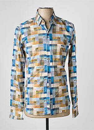 Chemise manches longues imprimé fantaisie bleu DARIO BELTRAN homme