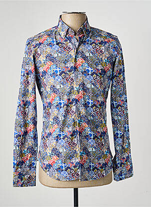 Chemise manches longues imprimé fantaisie bleu DARIO BELTRAN homme