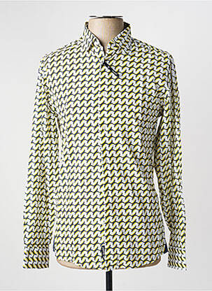 Chemise manches longues imprimé fantaisie jaune RECYCLED ART WORLD homme