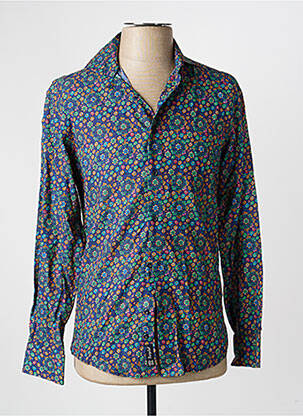 Chemise manches longues coupe cintrée bleu RECYCLED ART WORLD homme