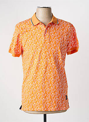 Polo tissage jersey manches courtes orange RECYCLED ART WORLD homme