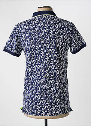 Polo tissage jersey manches courtes bleu RECYCLED ART WORLD homme