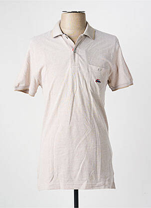 Polo tissage chiné manches courtes beige THE SURFCAR homme