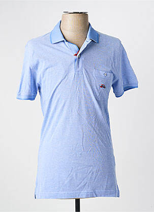 Polo tissage chiné manches courtes bleu THE SURFCAR homme