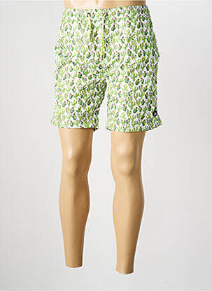 Short de bain imprimé fantaisie vert RECYCLED ART WORLD homme