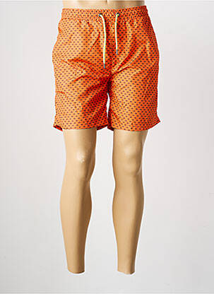 Short de bain imprimé fantaisie orange RECYCLED ART WORLD homme