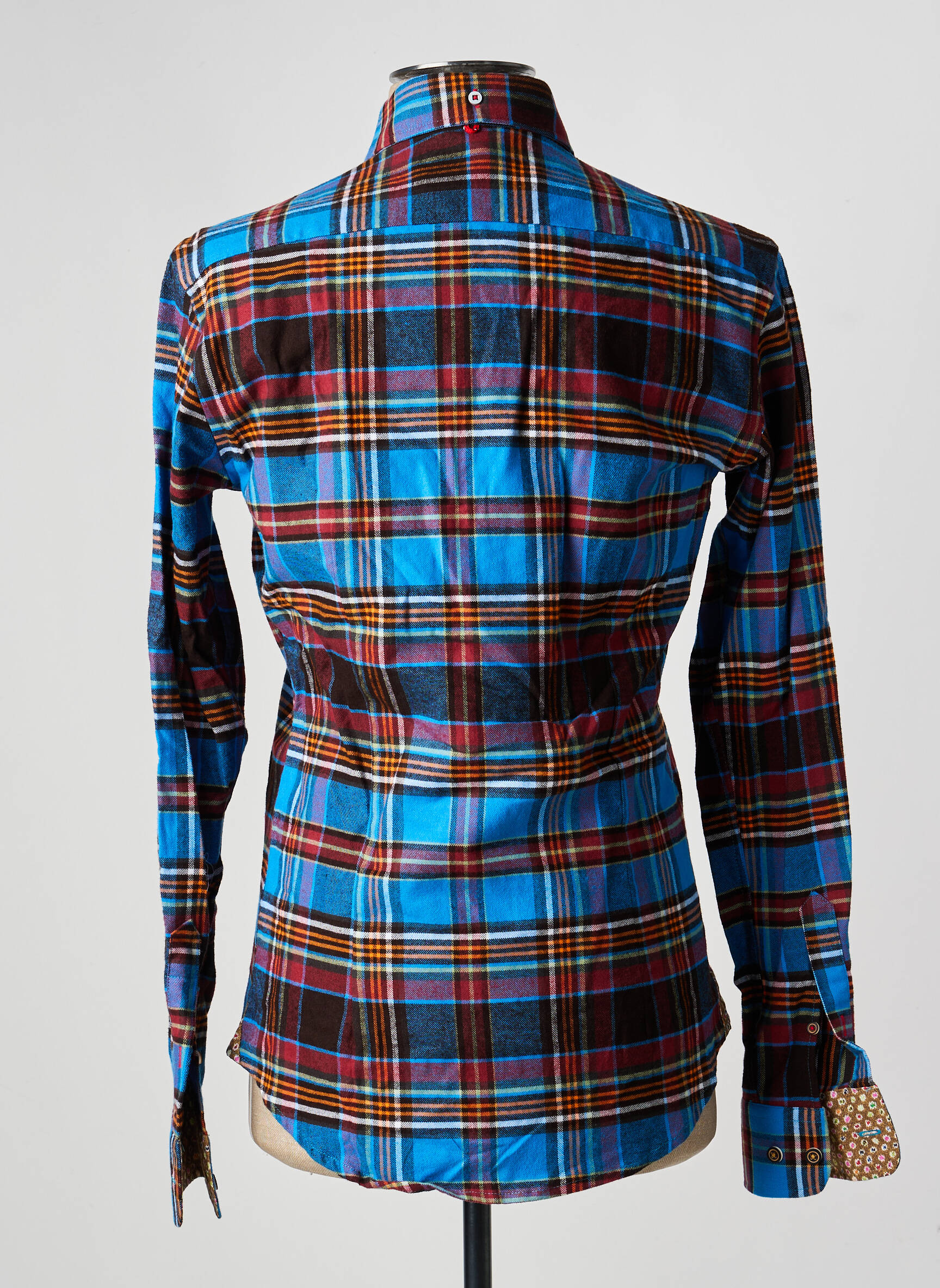 Chemise manches longues imprimé écossais bleu THE SURFCAR homme