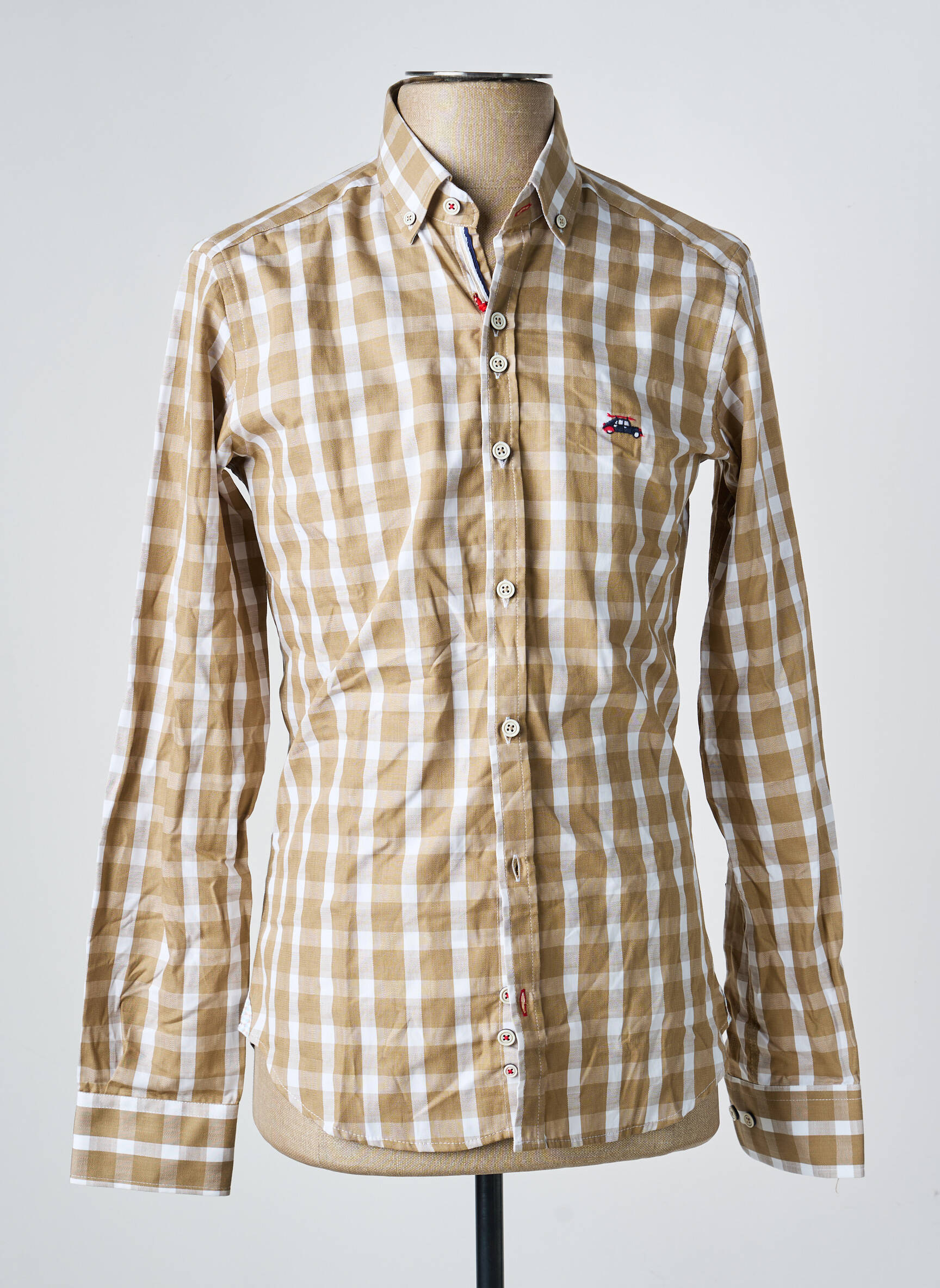 Chemise manches longues imprimé carreaux marron THE SURFCAR homme