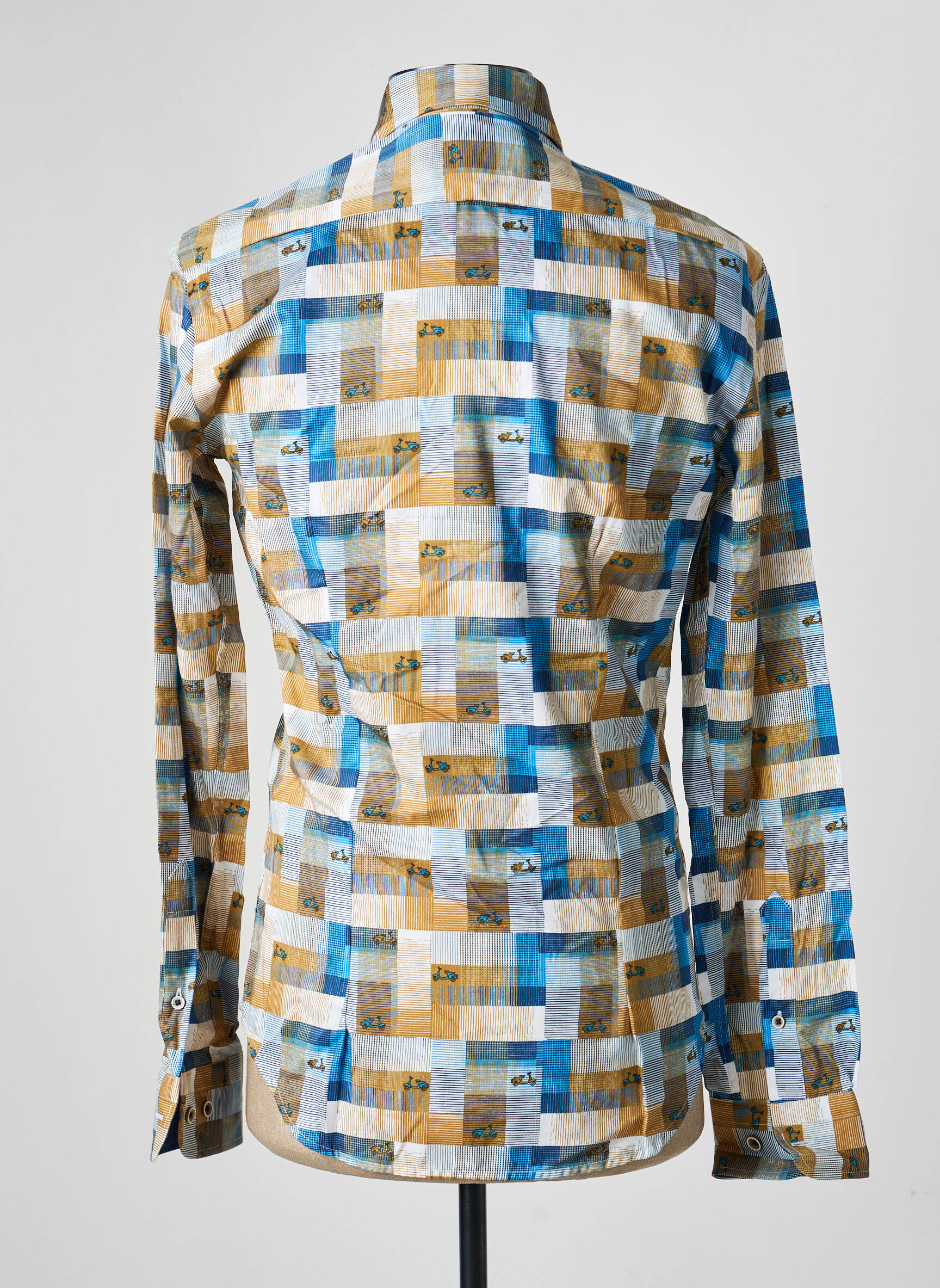 Chemise manches longues imprimé fantaisie bleu DARIO BELTRAN homme