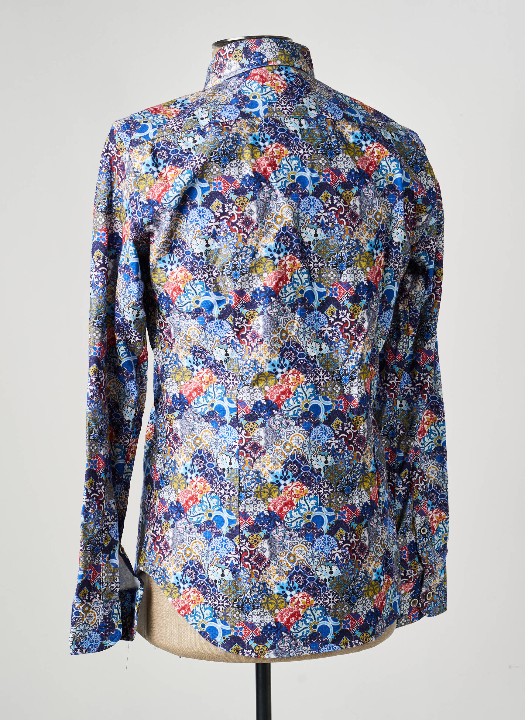 Chemise manches longues imprimé fantaisie bleu DARIO BELTRAN homme