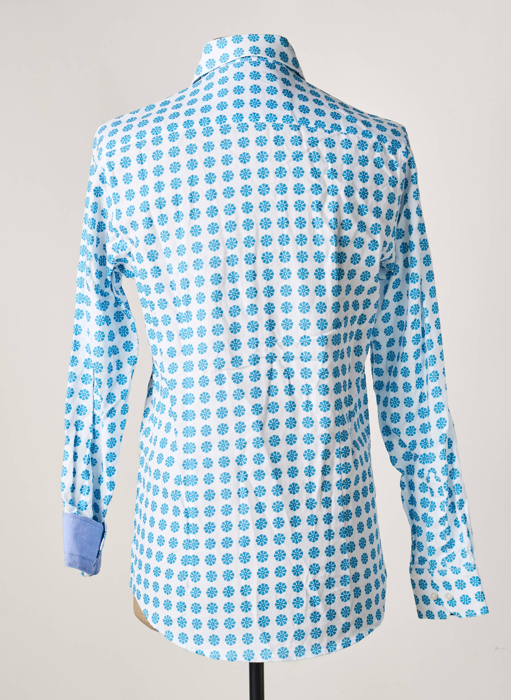 Chemise manches longues imprimé fantaisie bleu RECYCLED ART WORLD homme
