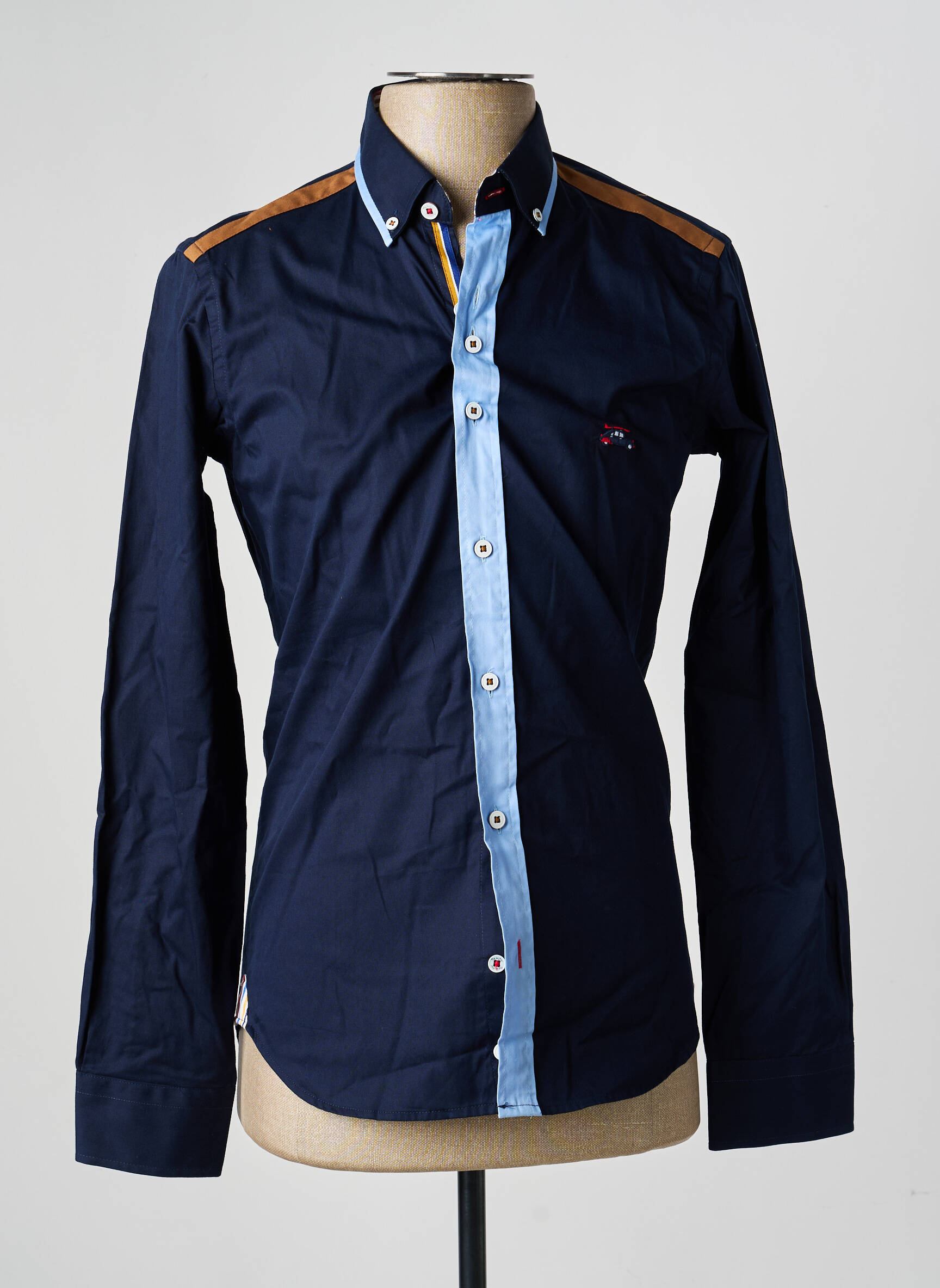 Chemise manches longues coupe cintrée bleu THE SURFCAR homme