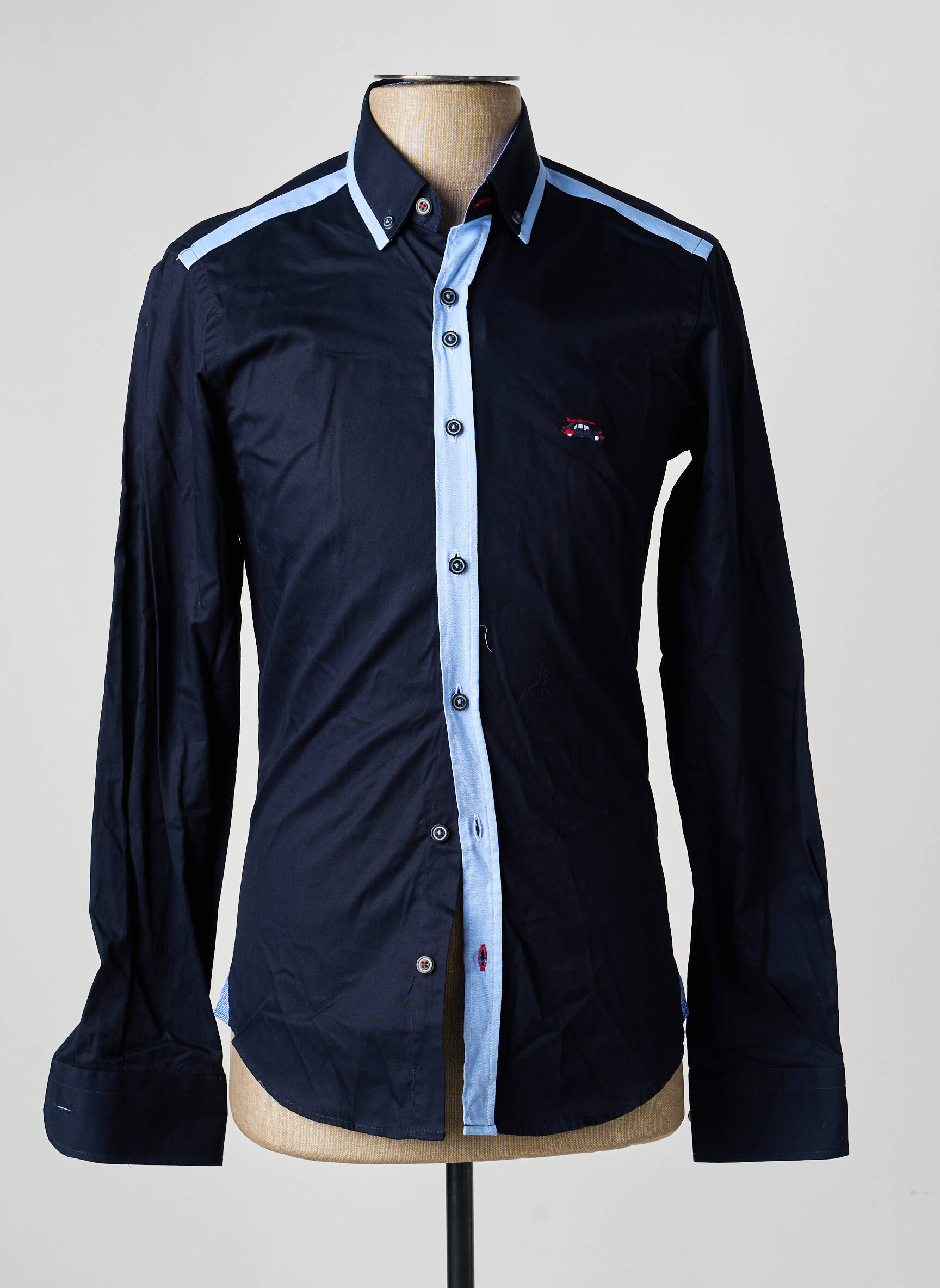 Chemise manches longues coupe cintrée bleu THE SURFCAR homme