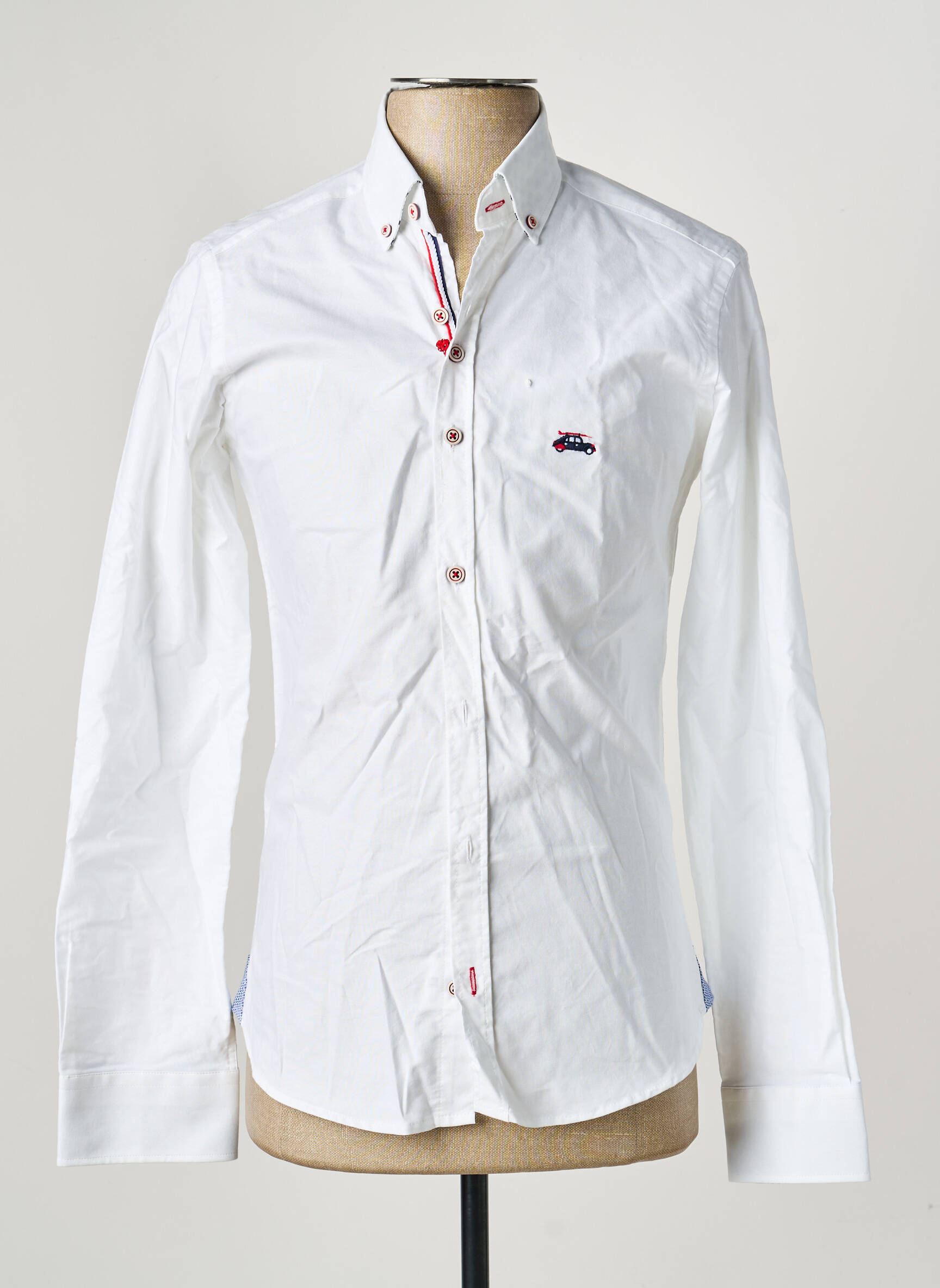 Chemise manches longues coupe cintrée blanc THE SURFCAR homme