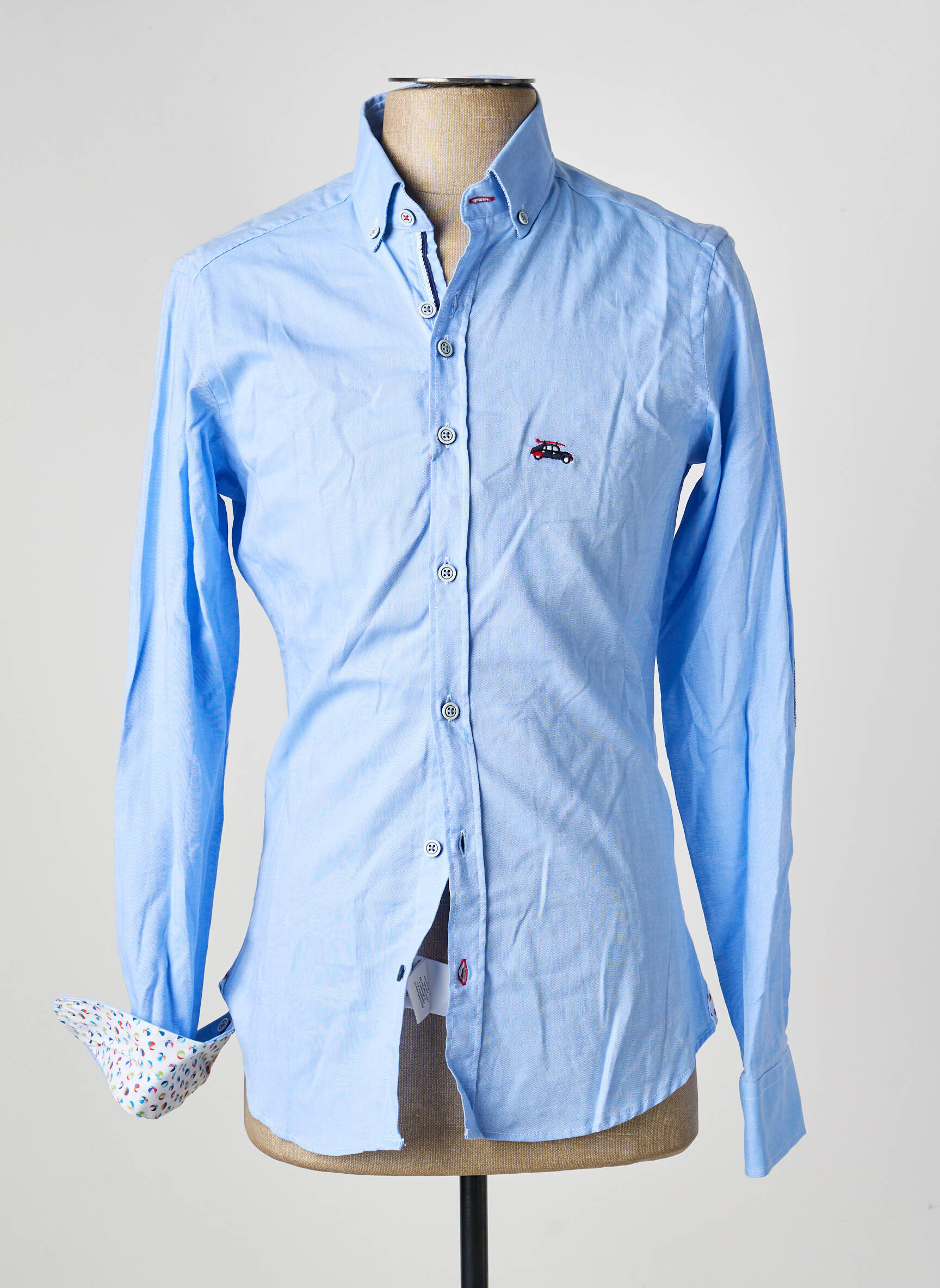 Chemise manches longues coupe cintrée bleu THE SURFCAR homme