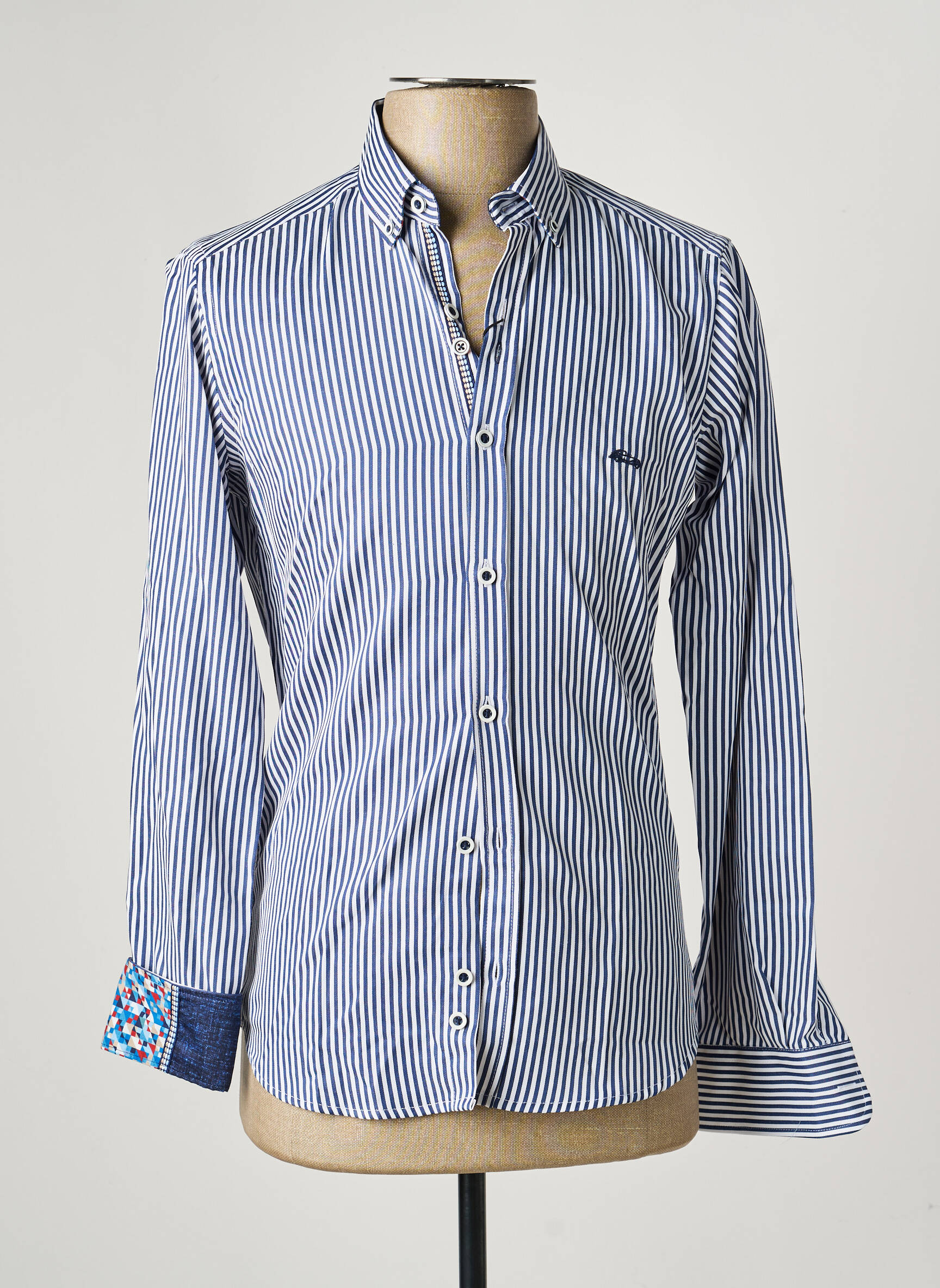 Chemise manches longues coupe cintrée bleu DARIO BELTRAN homme