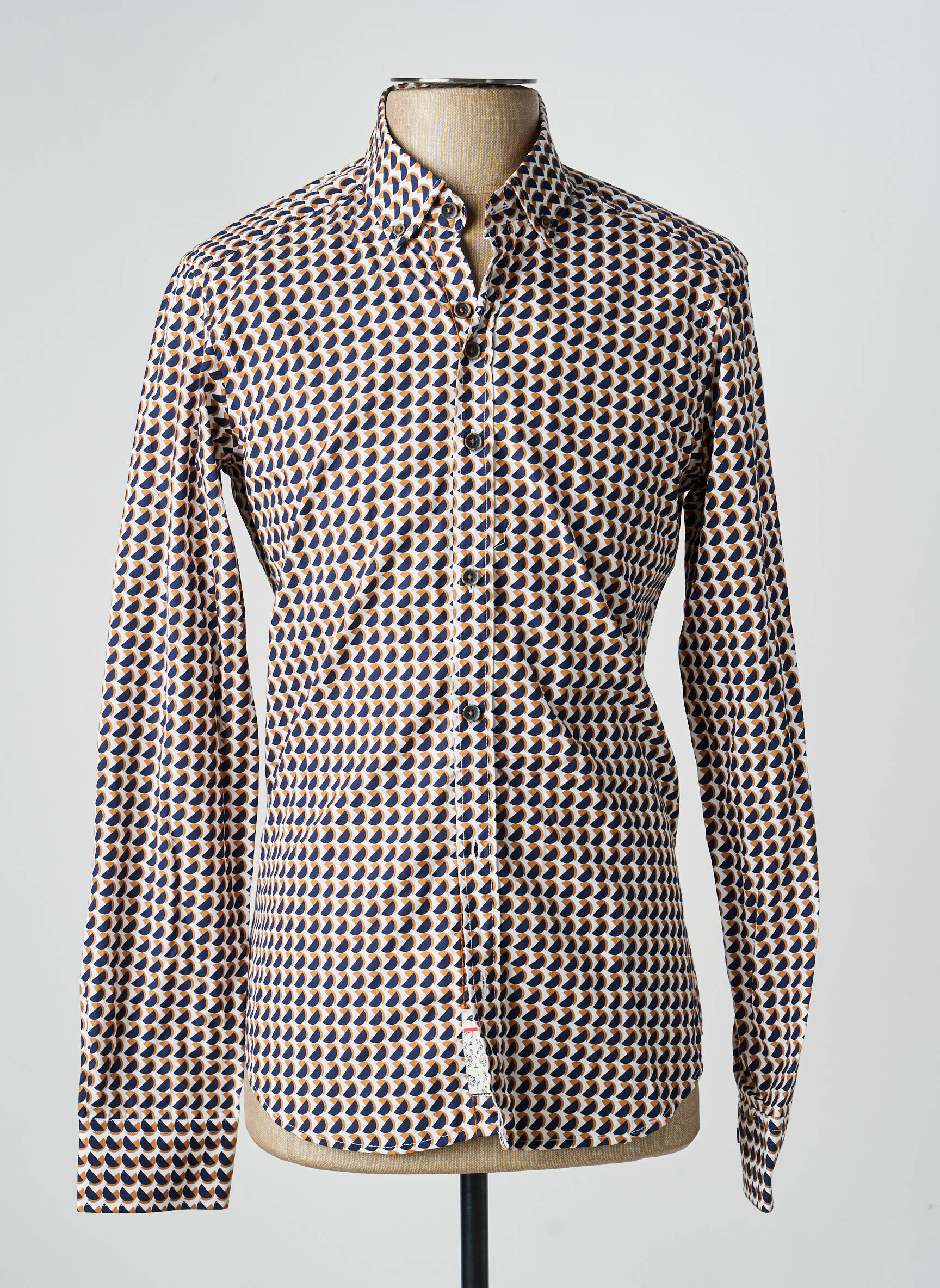 Chemise manches longues imprimé fantaisie marron DARIO BELTRAN homme