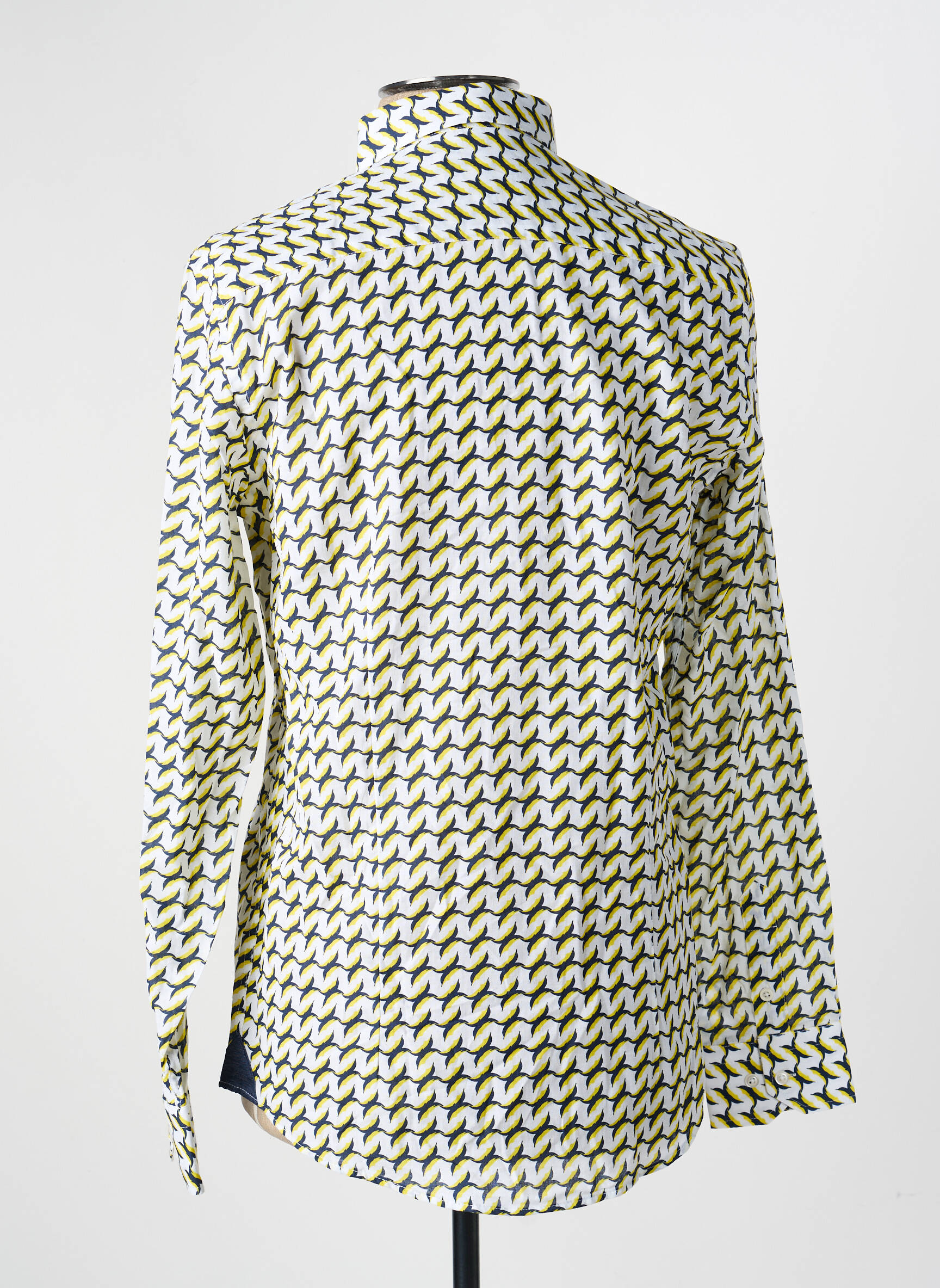Chemise manches longues imprimé fantaisie jaune RECYCLED ART WORLD homme
