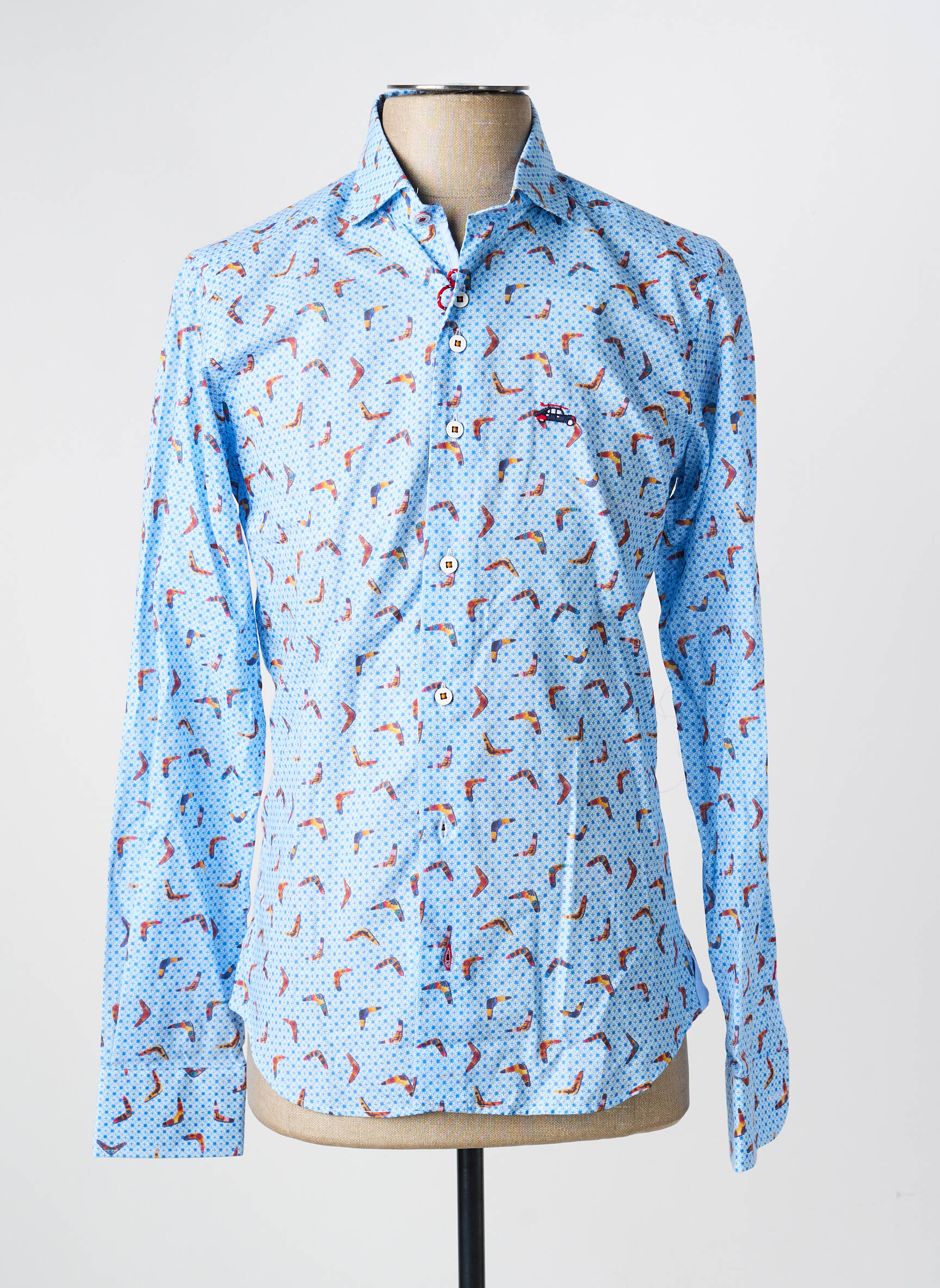 Chemise manches longues imprimé fantaisie bleu THE SURFCAR homme