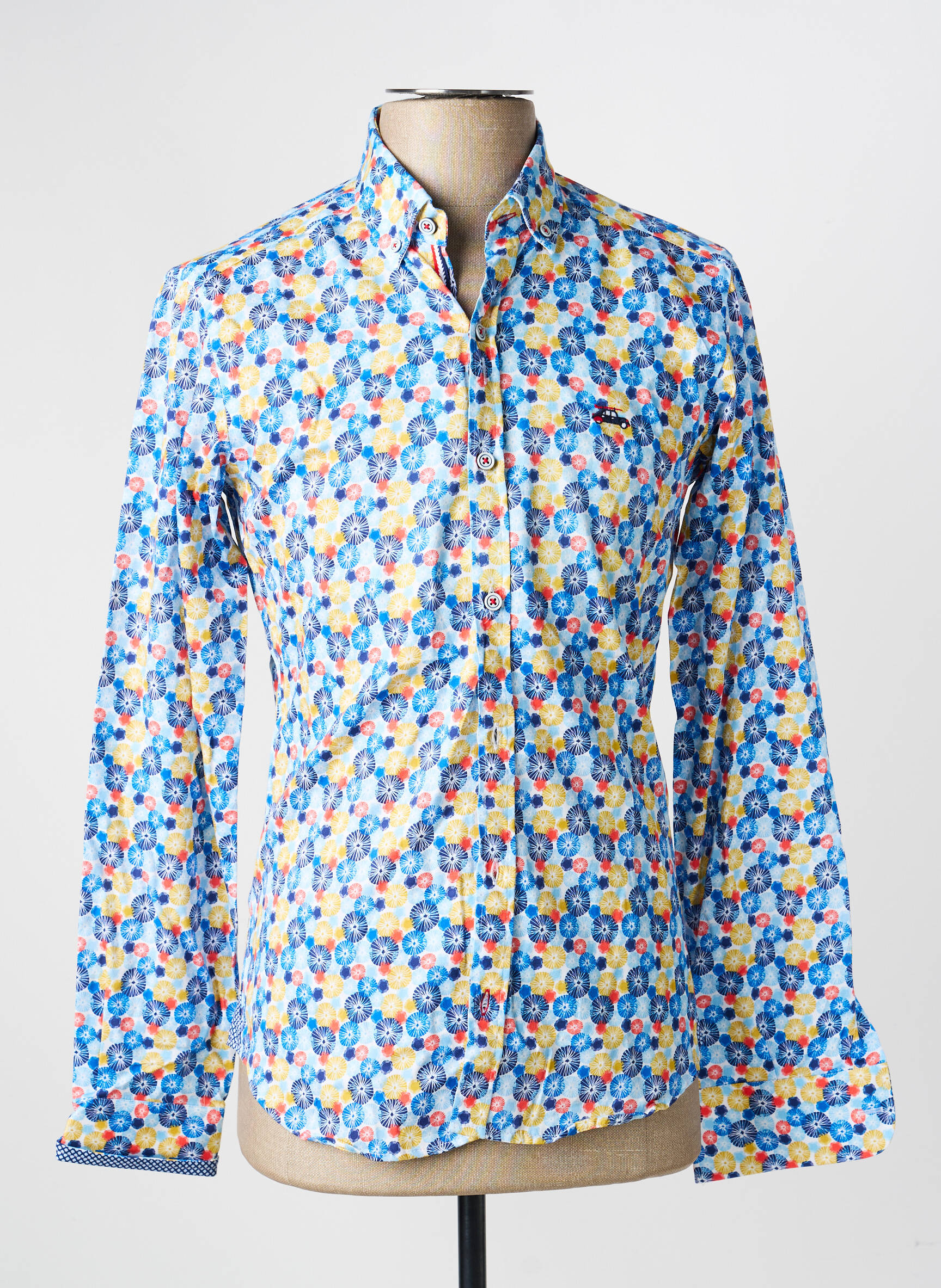 Chemise manches longues imprimé fantaisie bleu THE SURFCAR homme