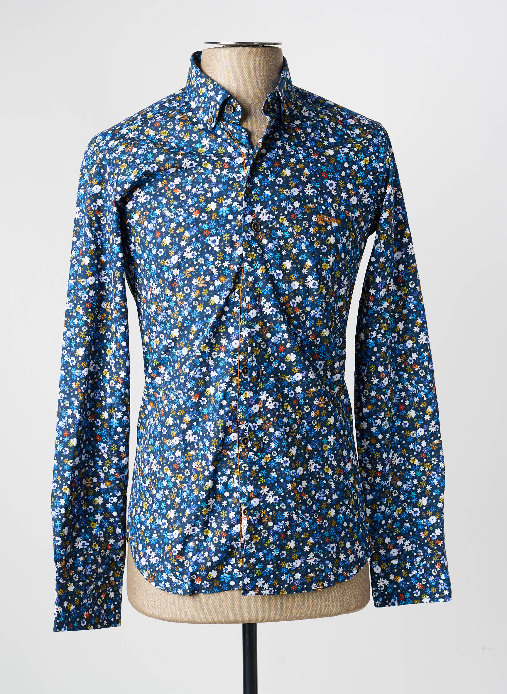 Chemise manches longues coupe cintrée bleu DARIO BELTRAN homme
