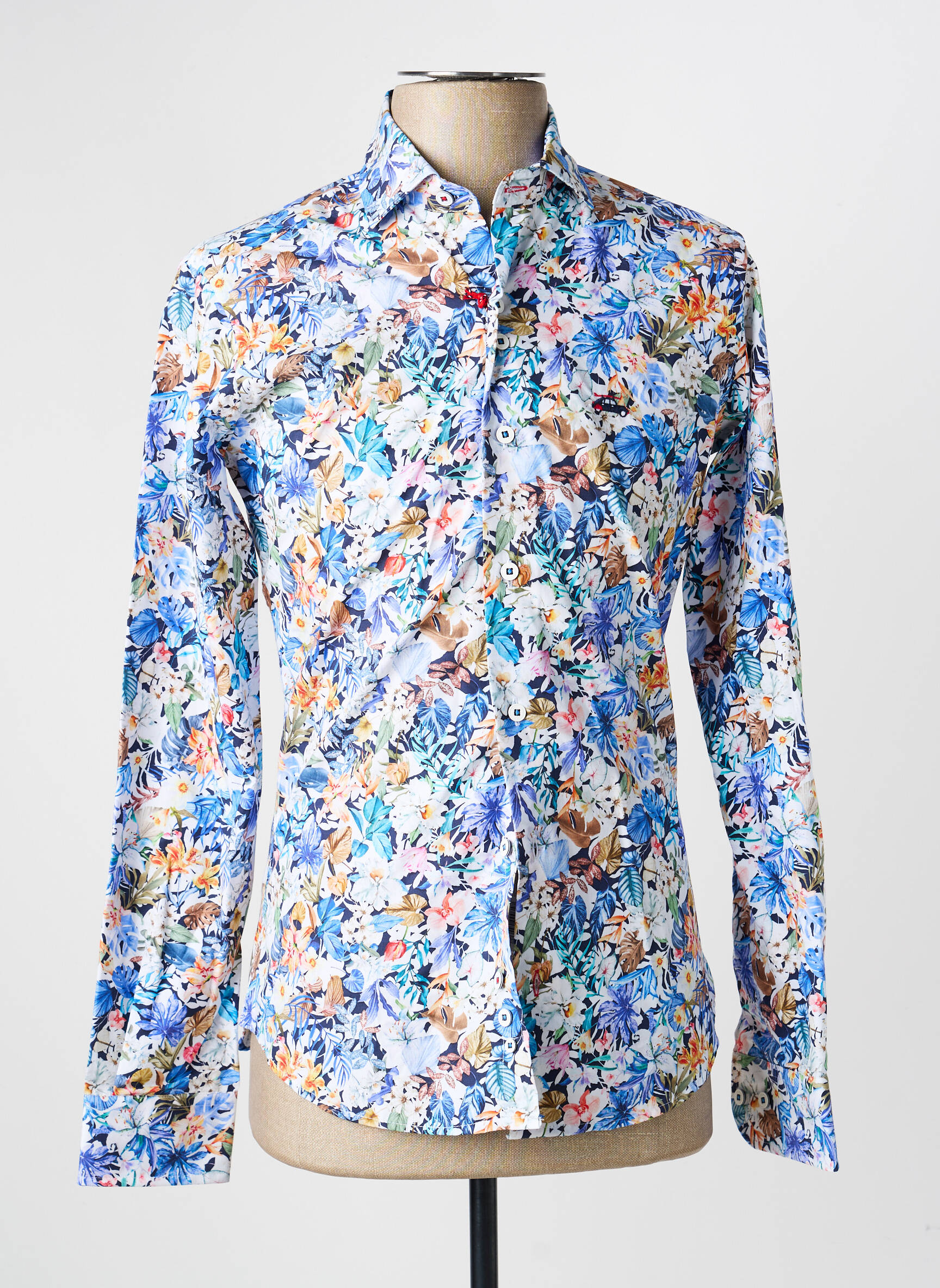Chemise manches longues coupe cintrée bleu THE SURFCAR homme