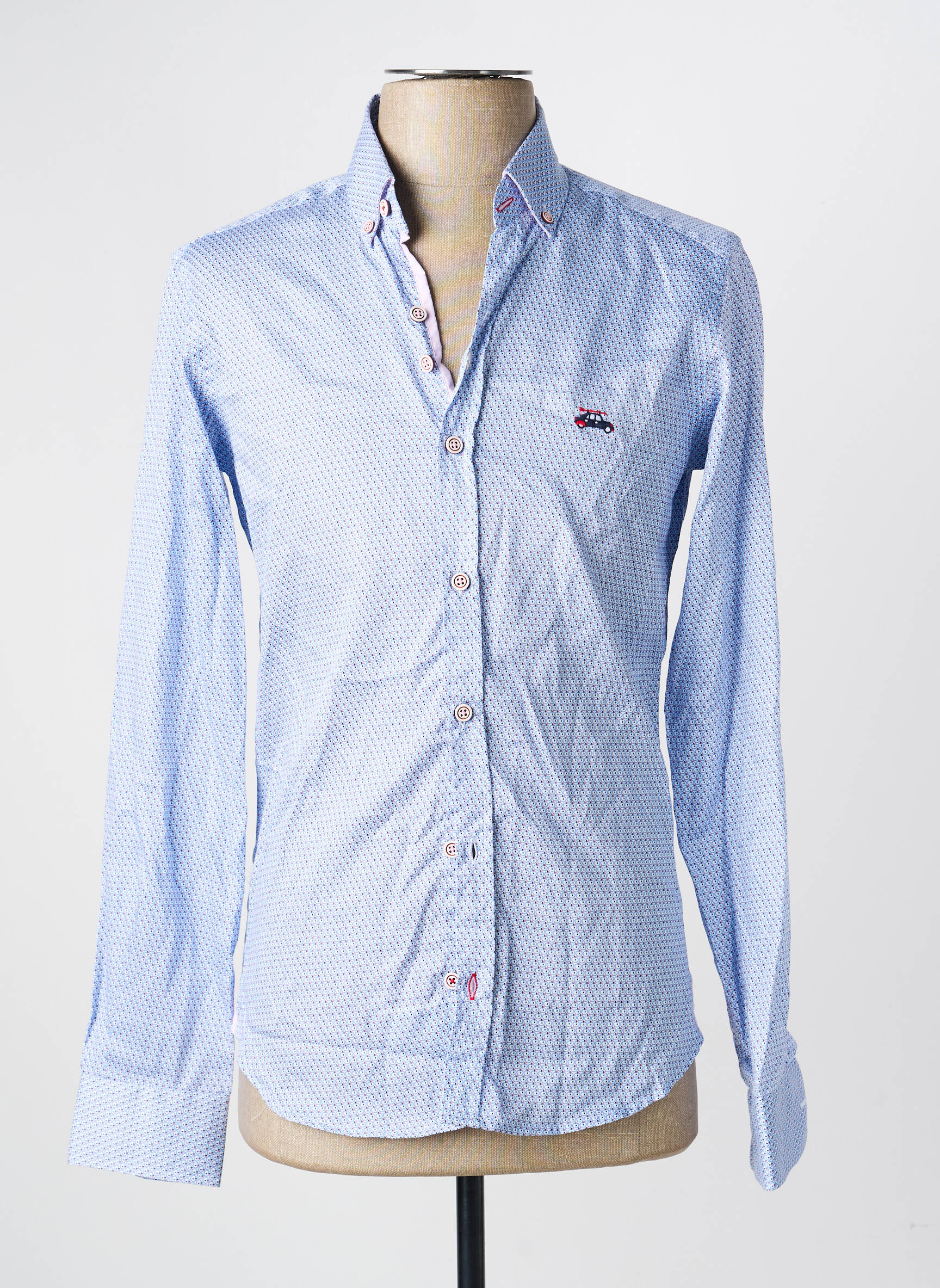 Chemise manches longues imprimé fantaisie bleu DARIO BELTRAN homme