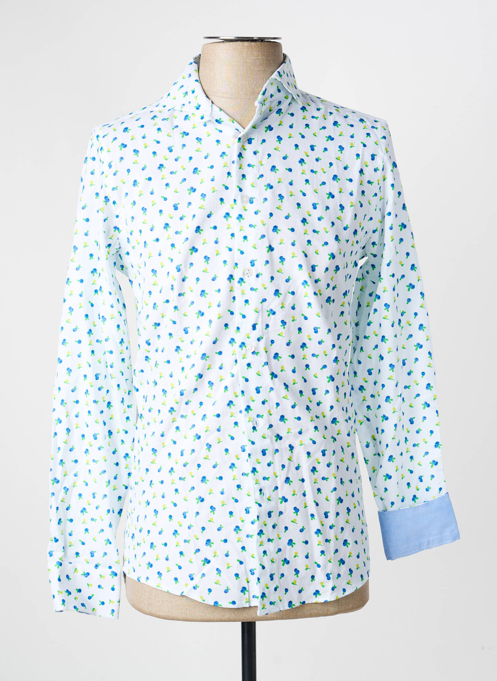 Chemise manches longues imprimé fantaisie blanc RECYCLED ART WORLD homme