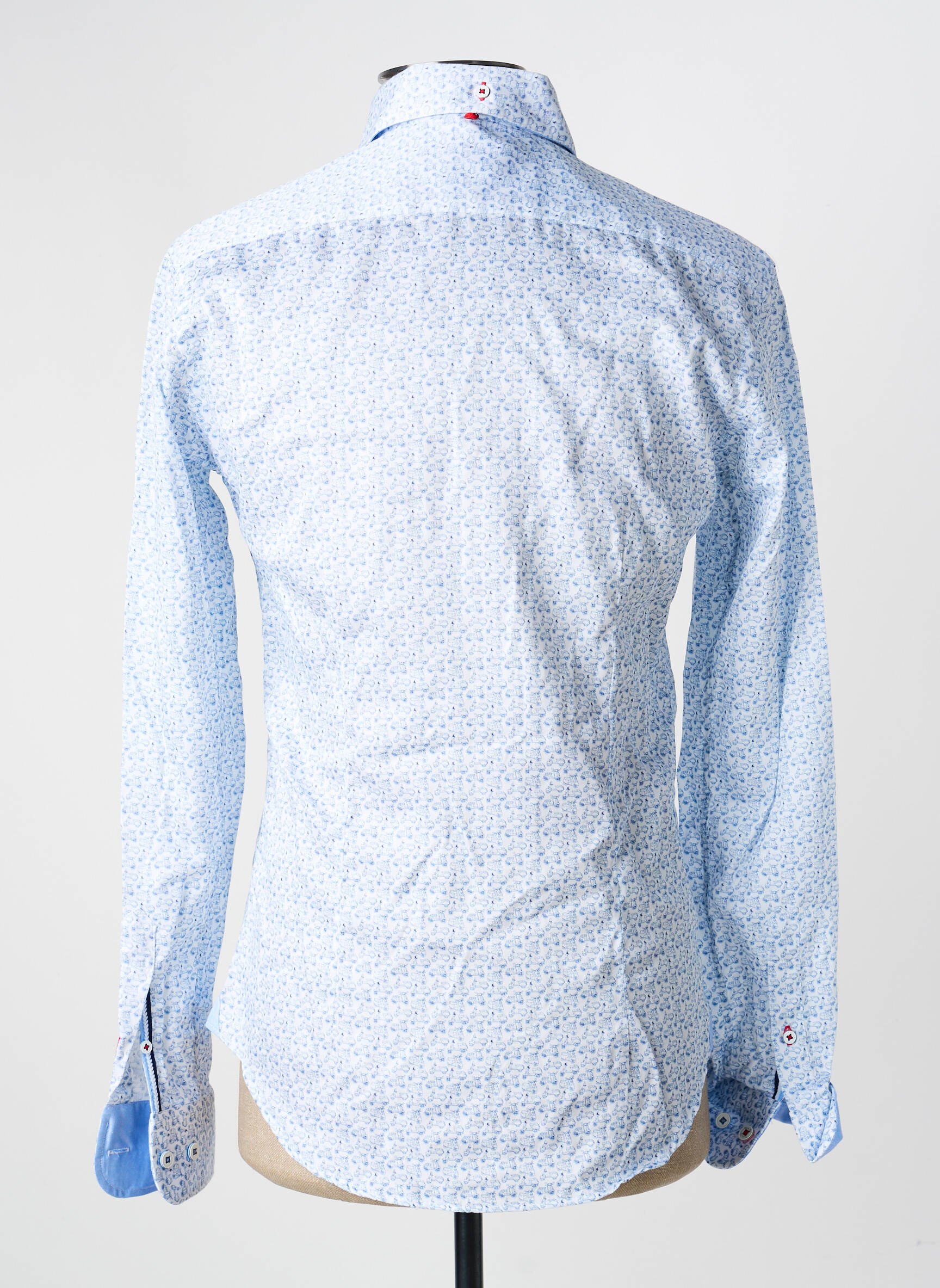 Chemise manches courtes imprimé fantaisie bleu THE SURFCAR homme