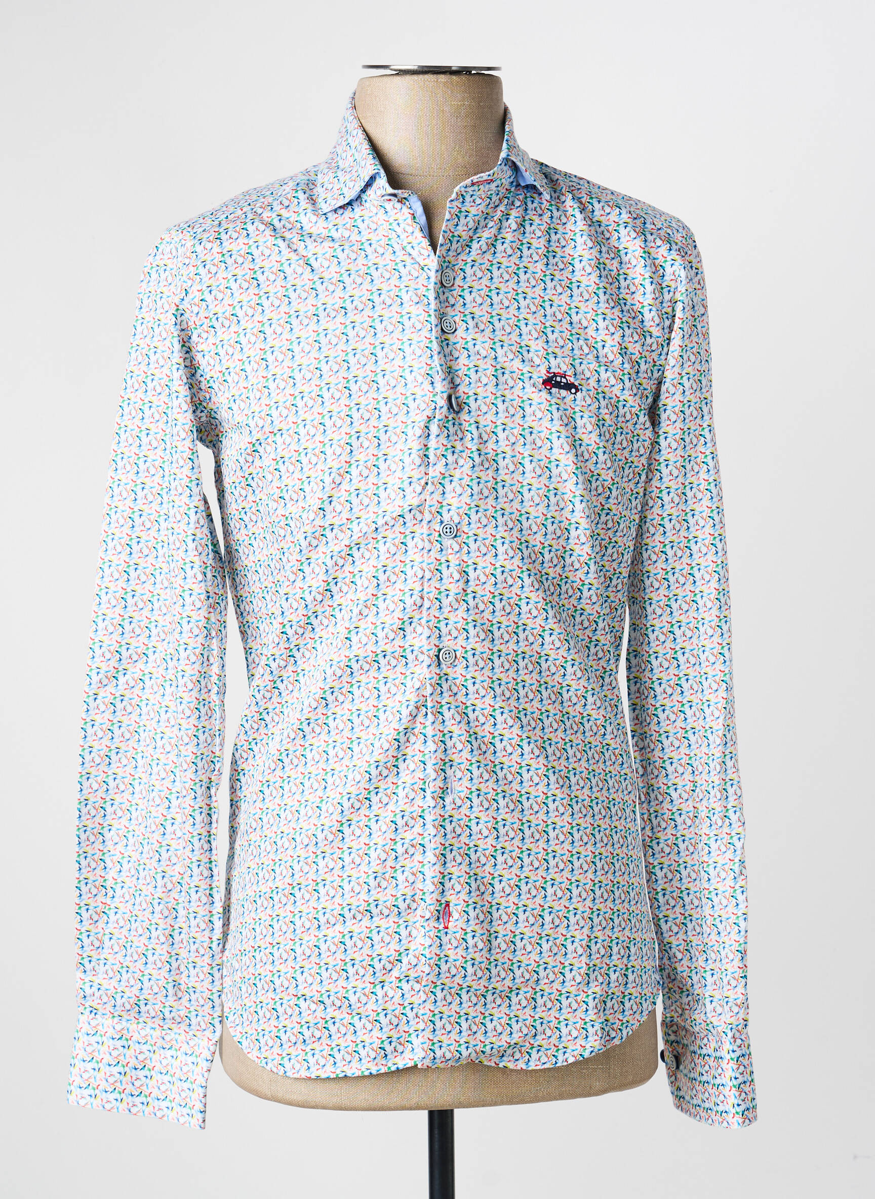 Chemise manches longues imprimé fantaisie bleu THE SURFCAR homme