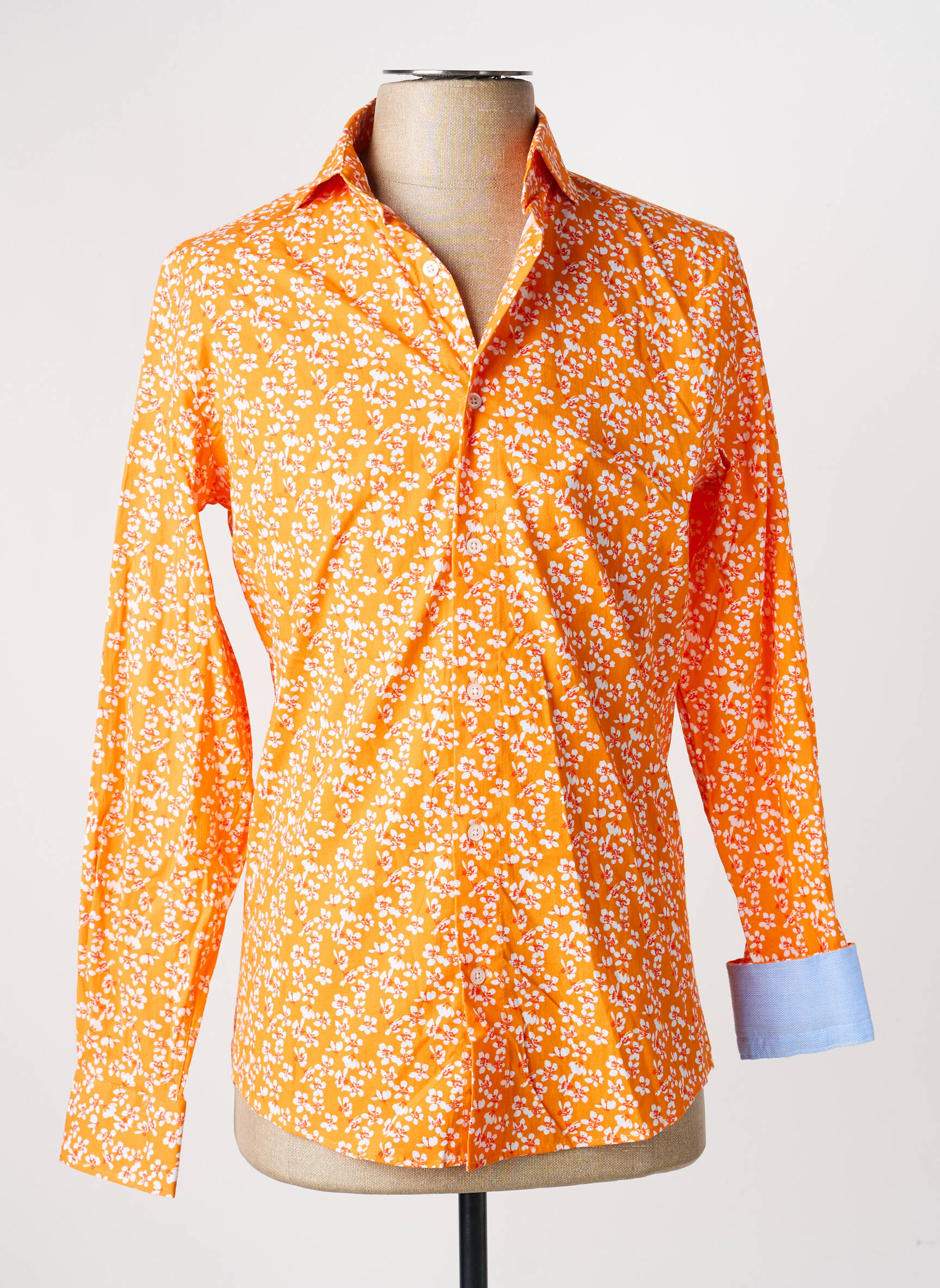Chemise manches longues coupe cintrée orange RECYCLED ART WORLD homme
