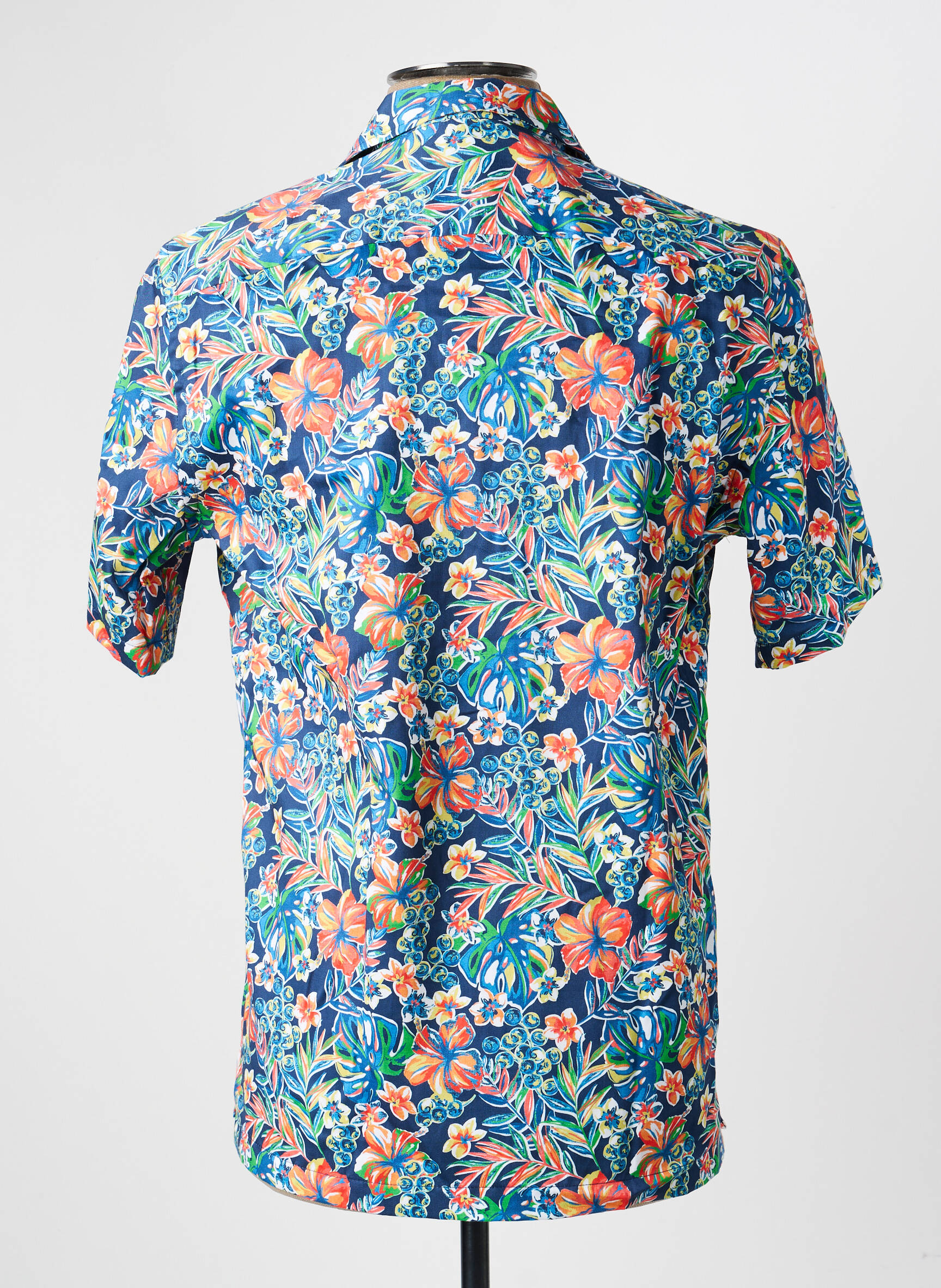 Chemise manches courtes col tailleur bleu THE SURFCAR homme