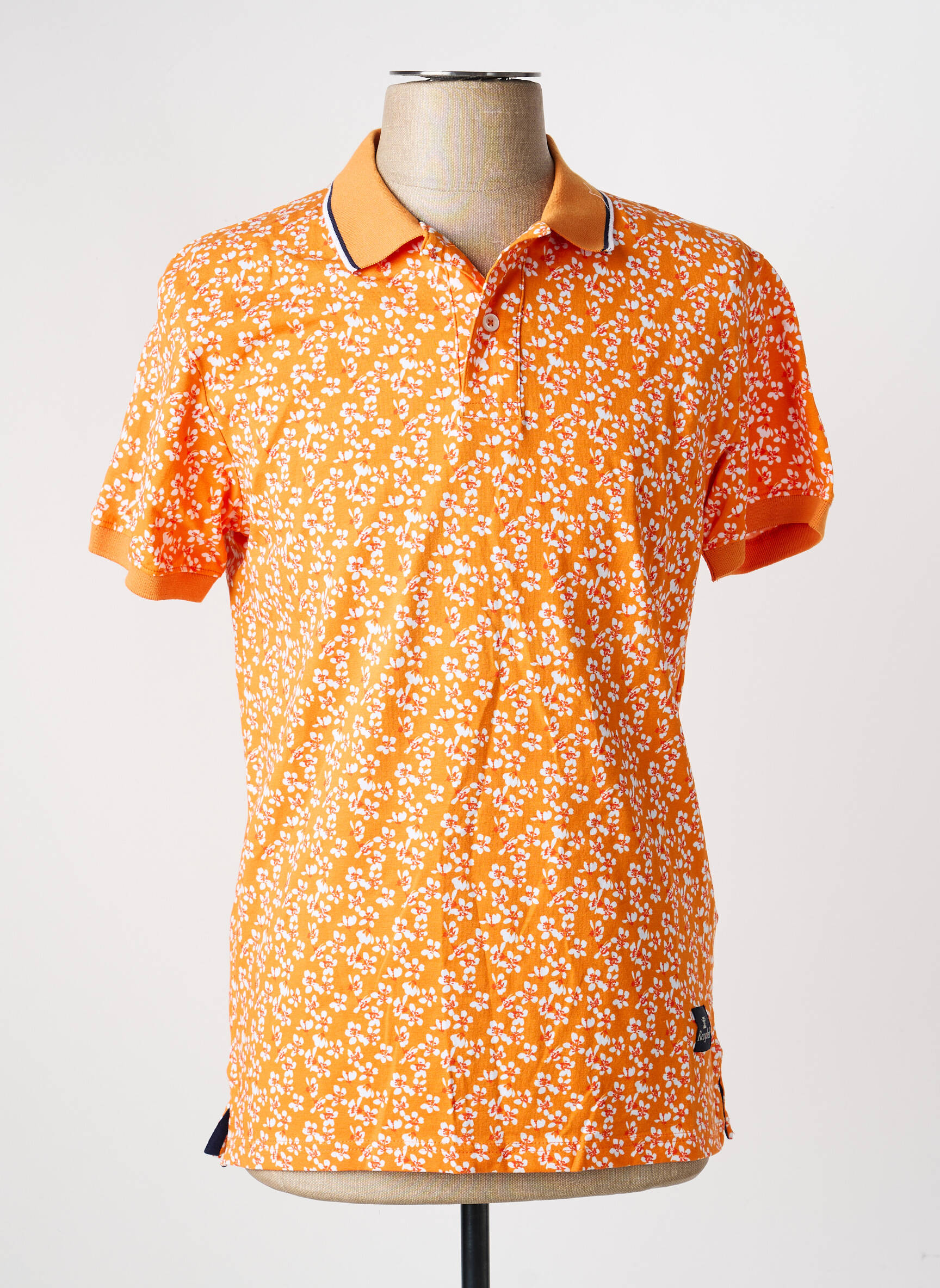 Polo tissage jersey manches courtes orange RECYCLED ART WORLD homme