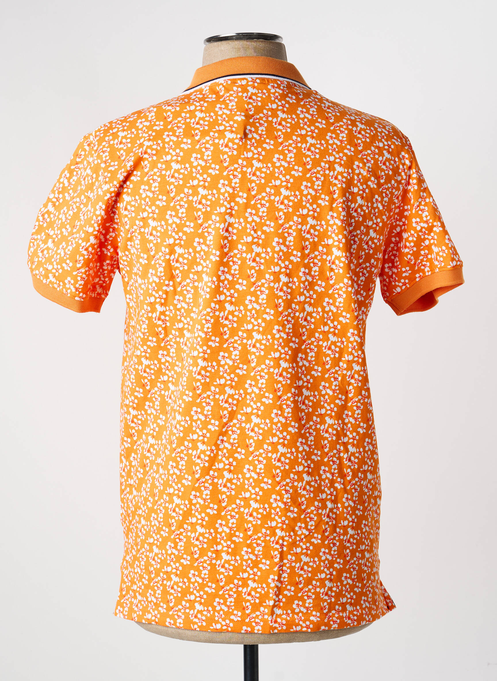 Polo tissage jersey manches courtes orange RECYCLED ART WORLD homme