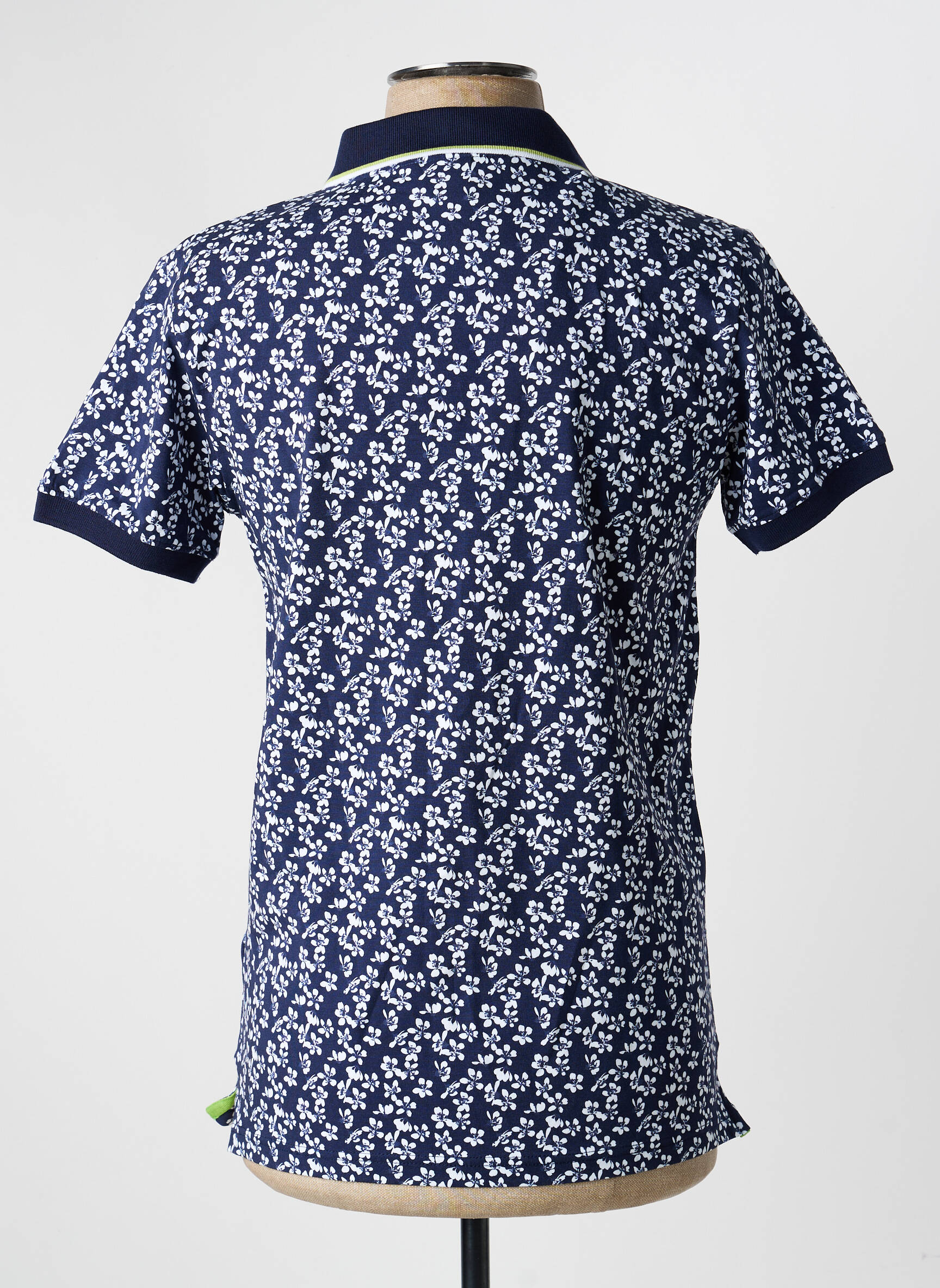 Polo tissage jersey manches courtes bleu RECYCLED ART WORLD homme