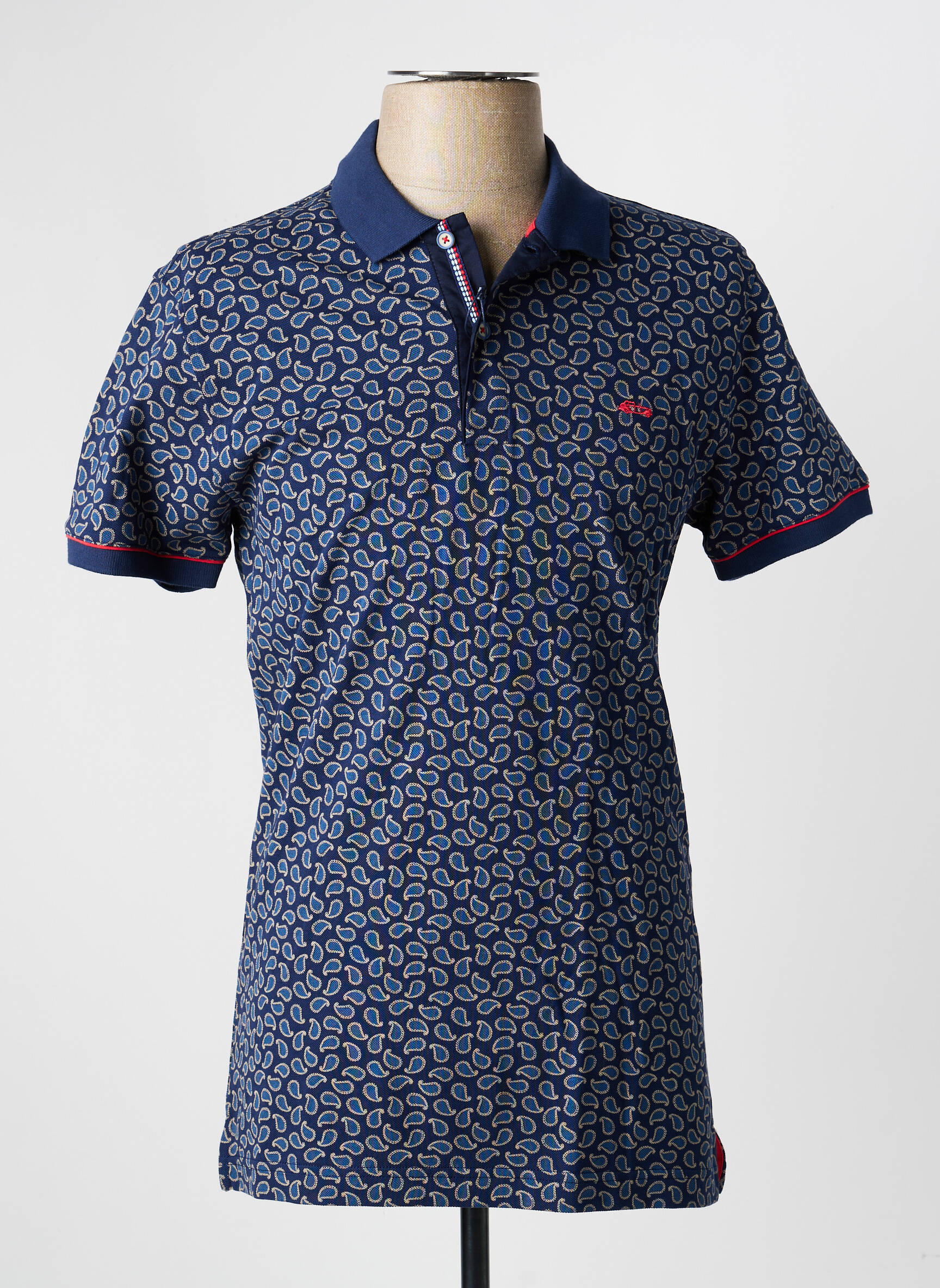 Polo stretch manches courtes bleu DARIO BELTRAN homme