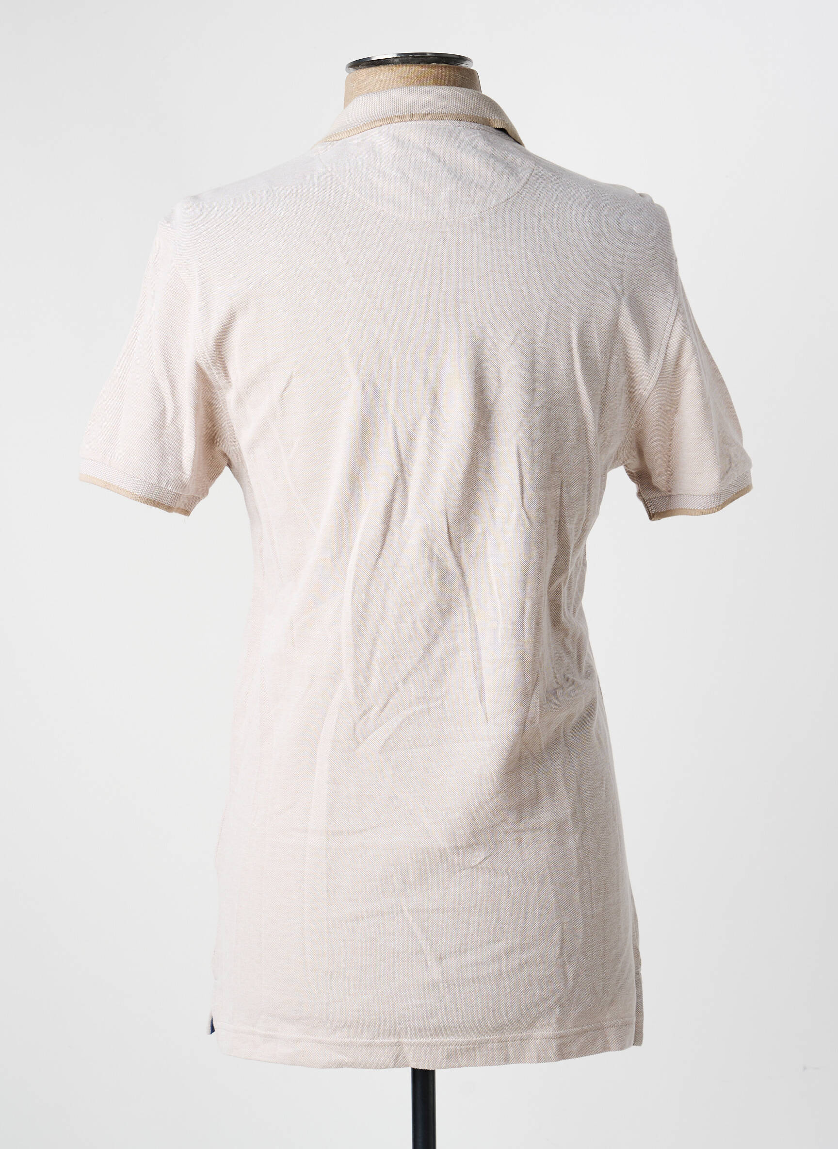 Polo tissage chiné manches courtes beige THE SURFCAR homme