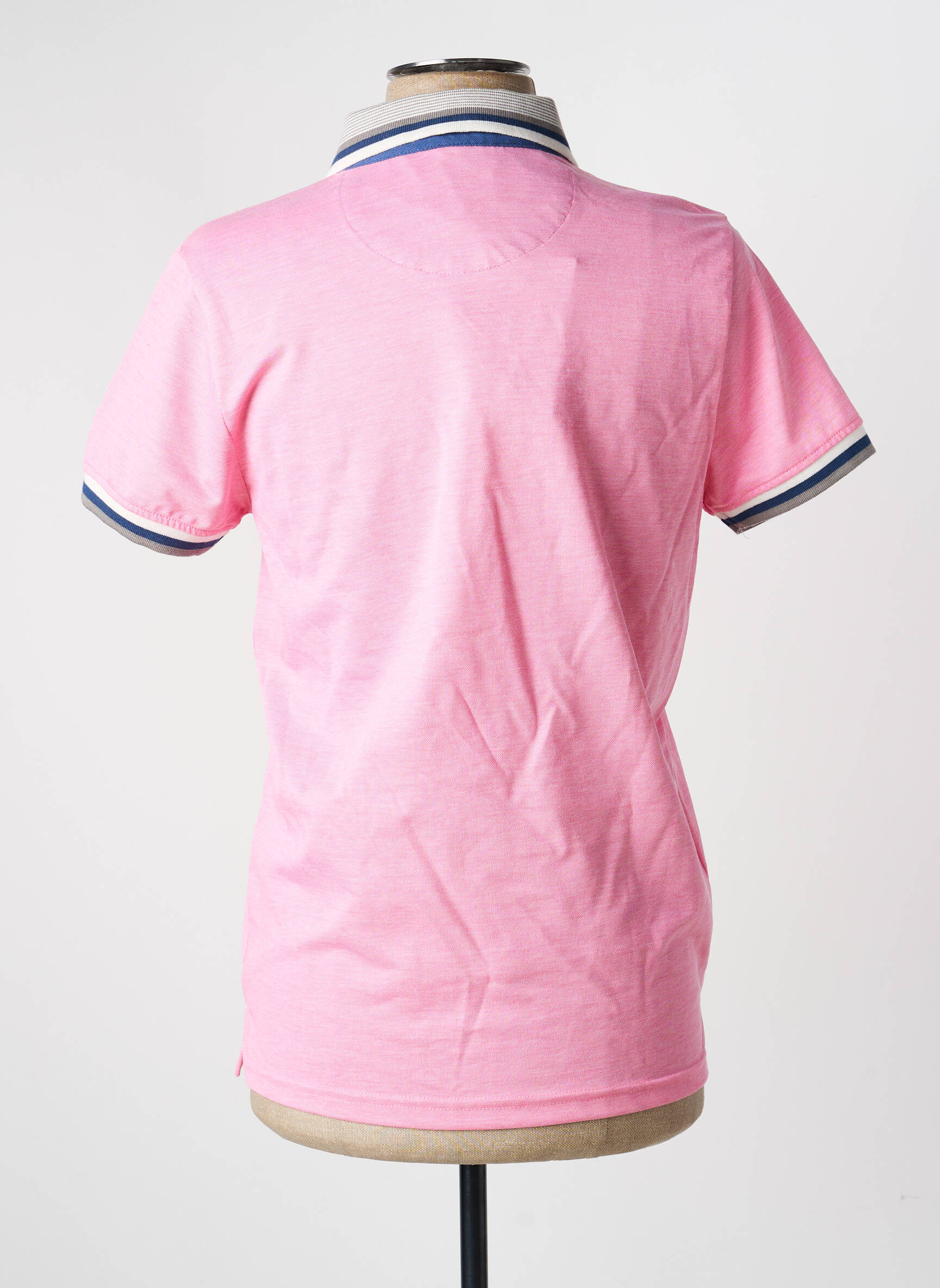 Polo tissage chiné manches courtes rose REVER MILE homme