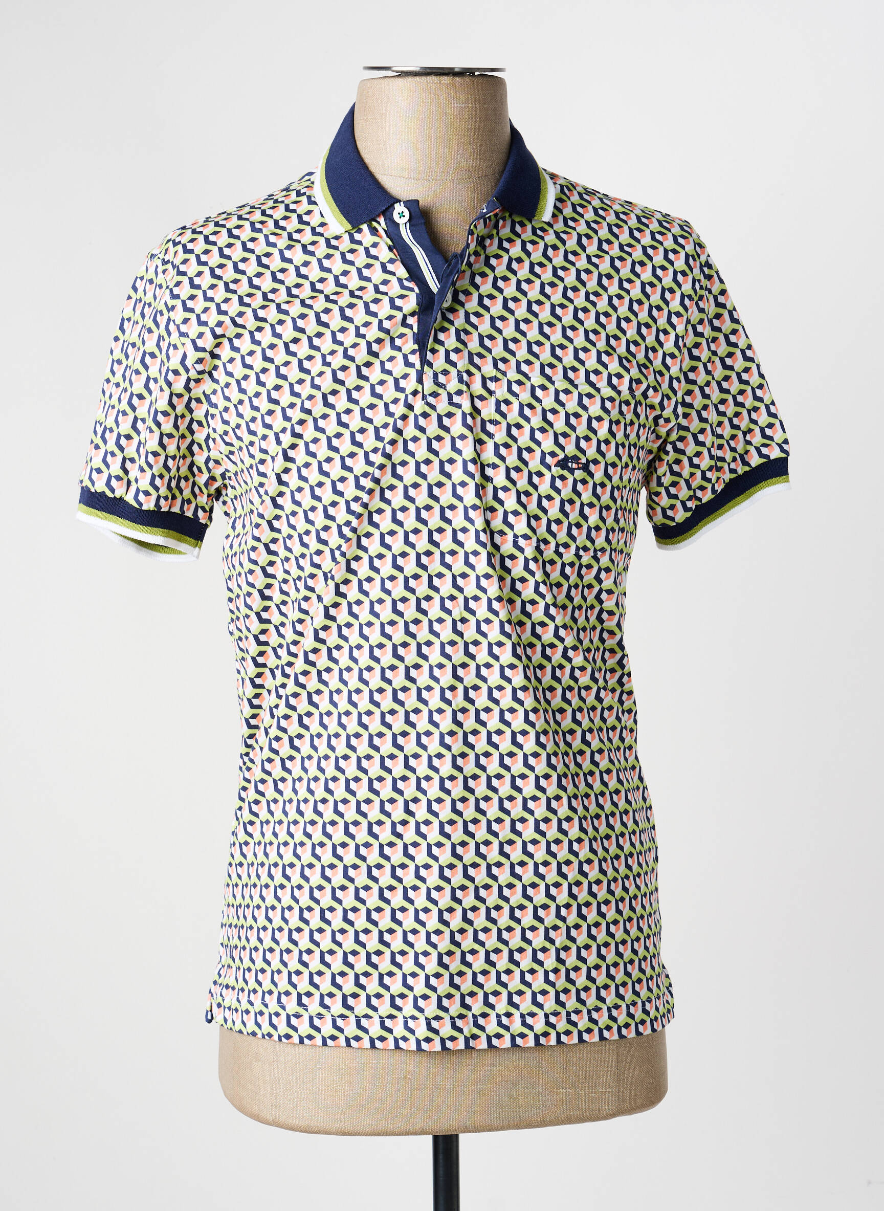 Polo tissage jersey manches courtes bleu DARIO BELTRAN homme