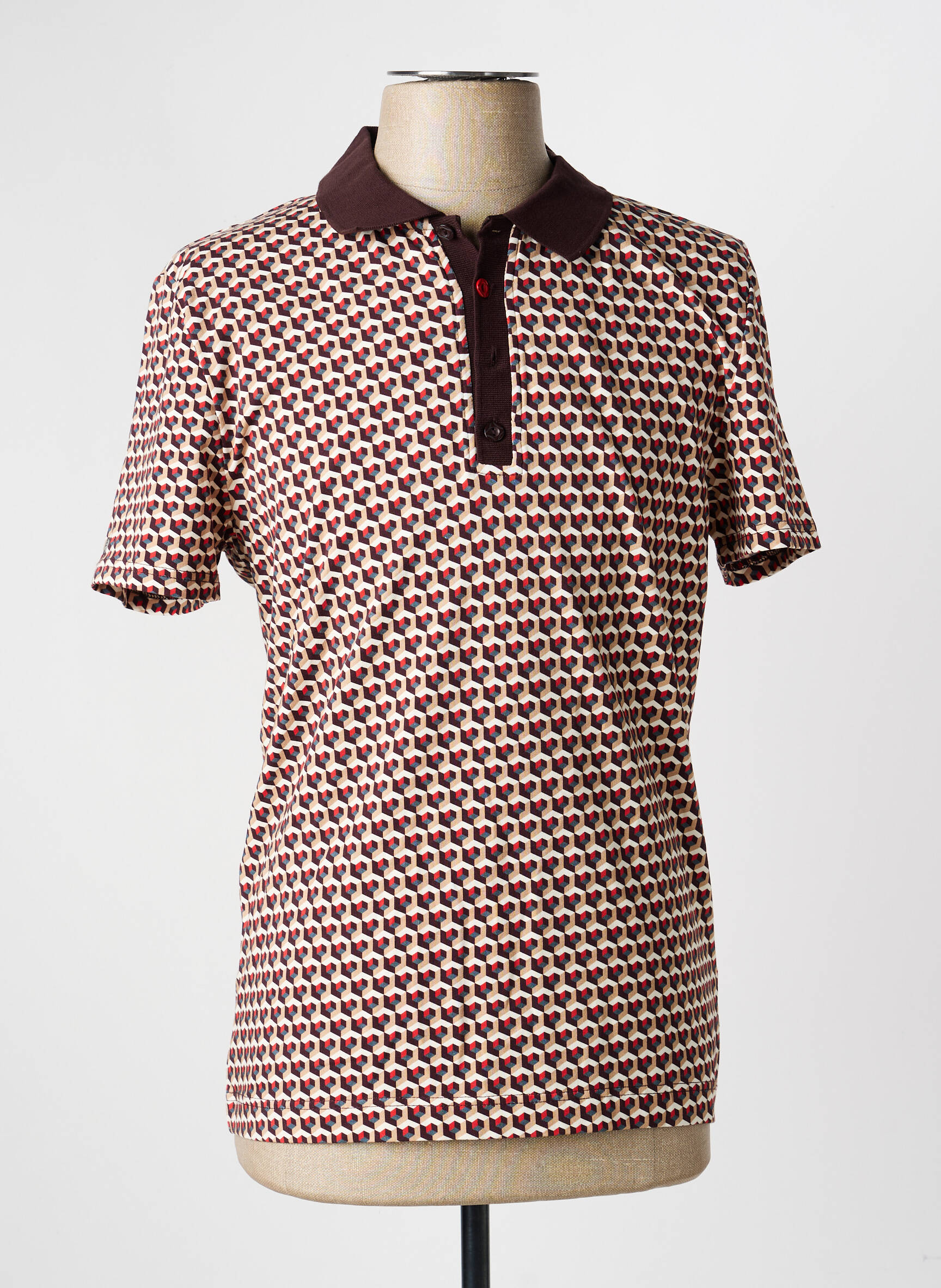 Polo tissage jersey manches courtes marron 4 FUNKY FLAVOURS homme