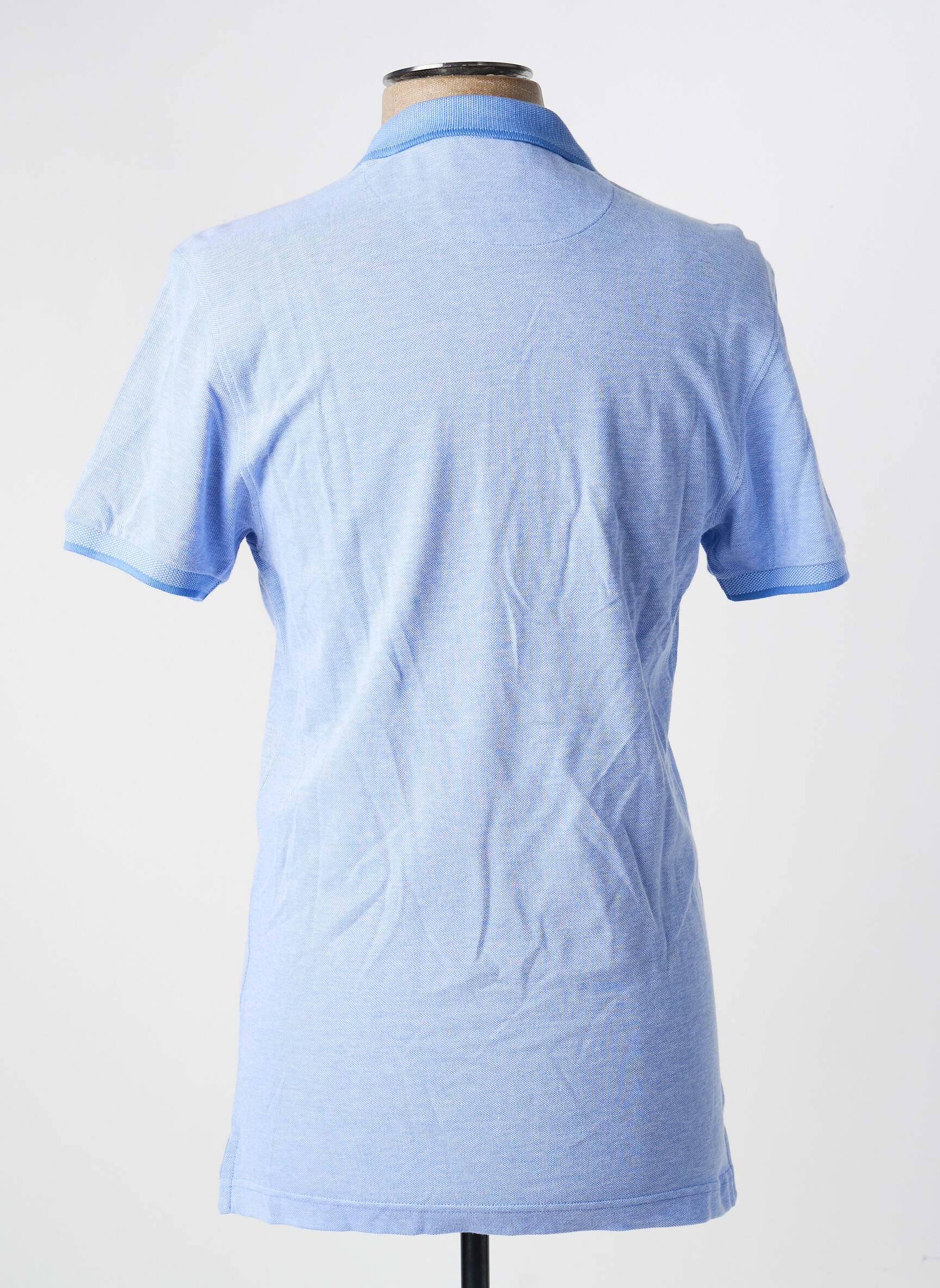 Polo tissage chiné manches courtes bleu THE SURFCAR homme