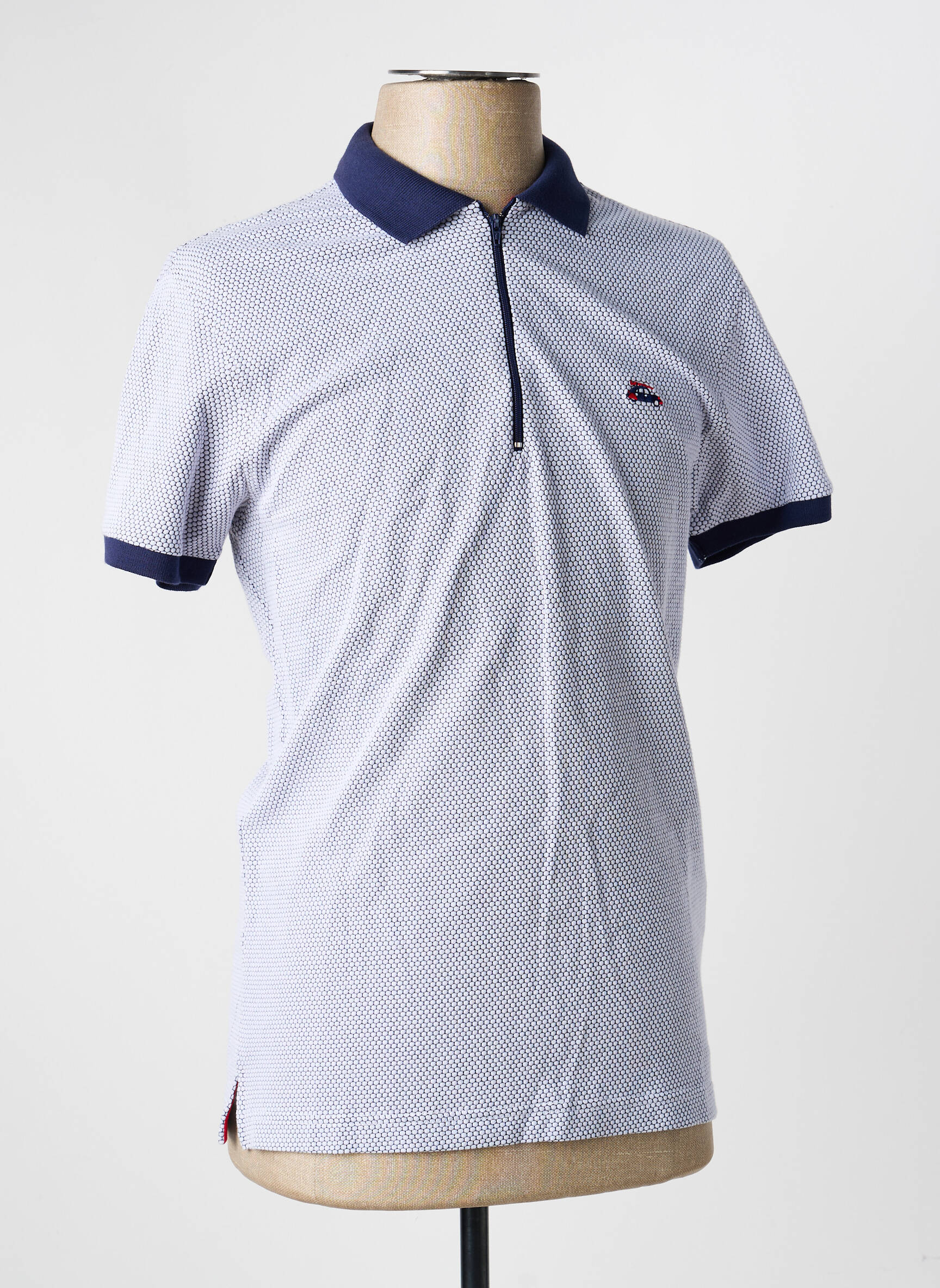 Polo tissage jersey manches courtes bleu THE SURFCAR homme